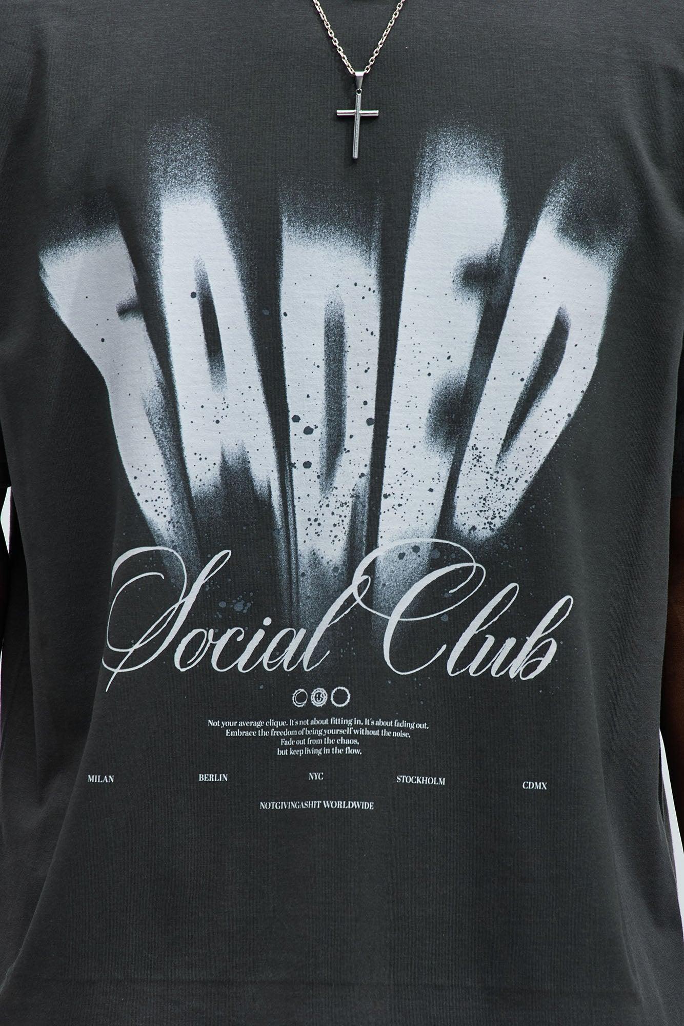 Faded Social Club Short Sleeve Tee - Black Wash Product Image