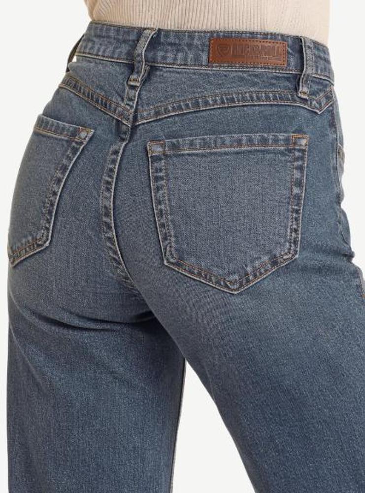 SALE Rock & Roll Denim® Ladies' Med Wash HR Distressed Relaxed Flare Jeans Product Image