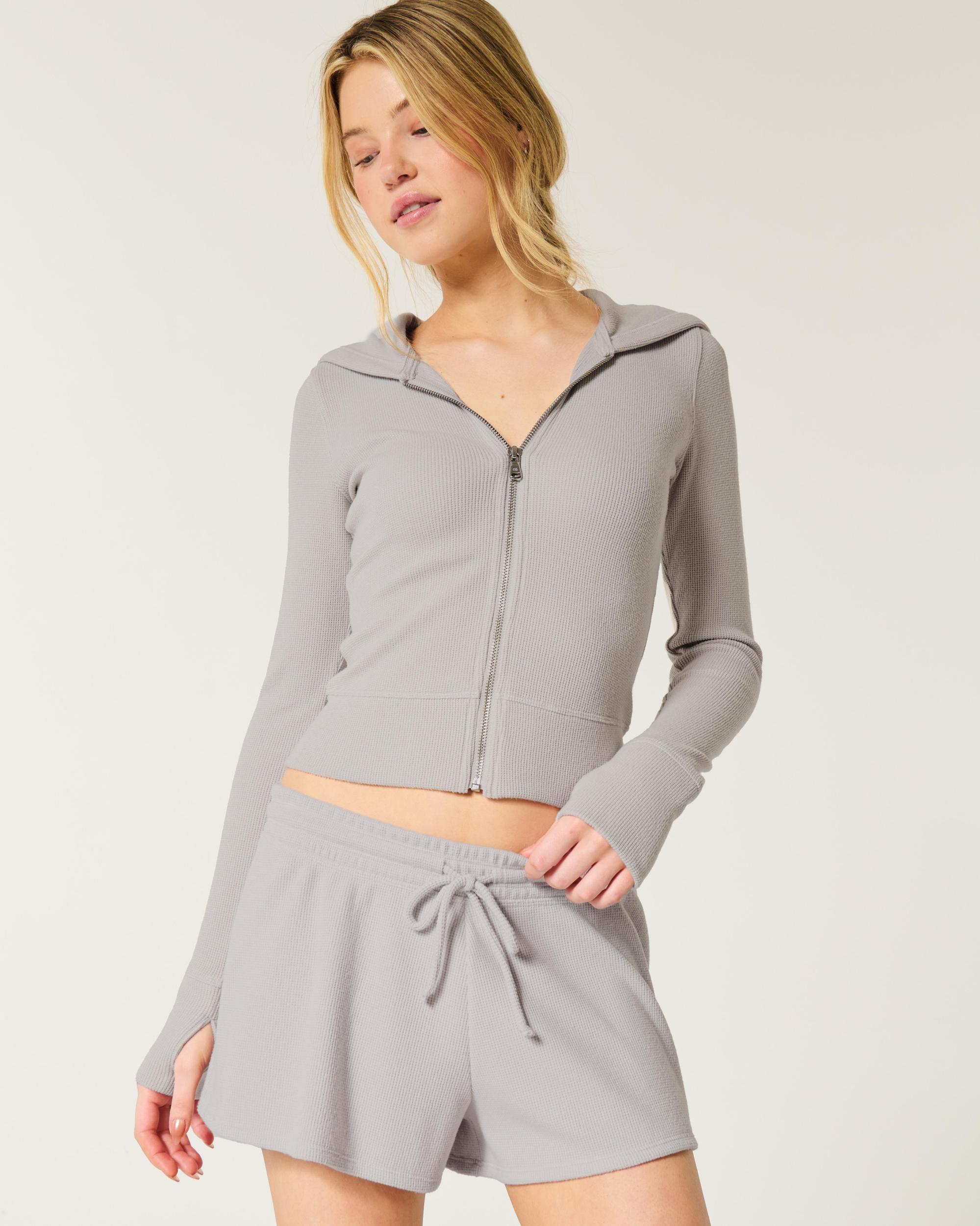 Gilly Hicks Waffle Zip-Up Hoodie Product Image