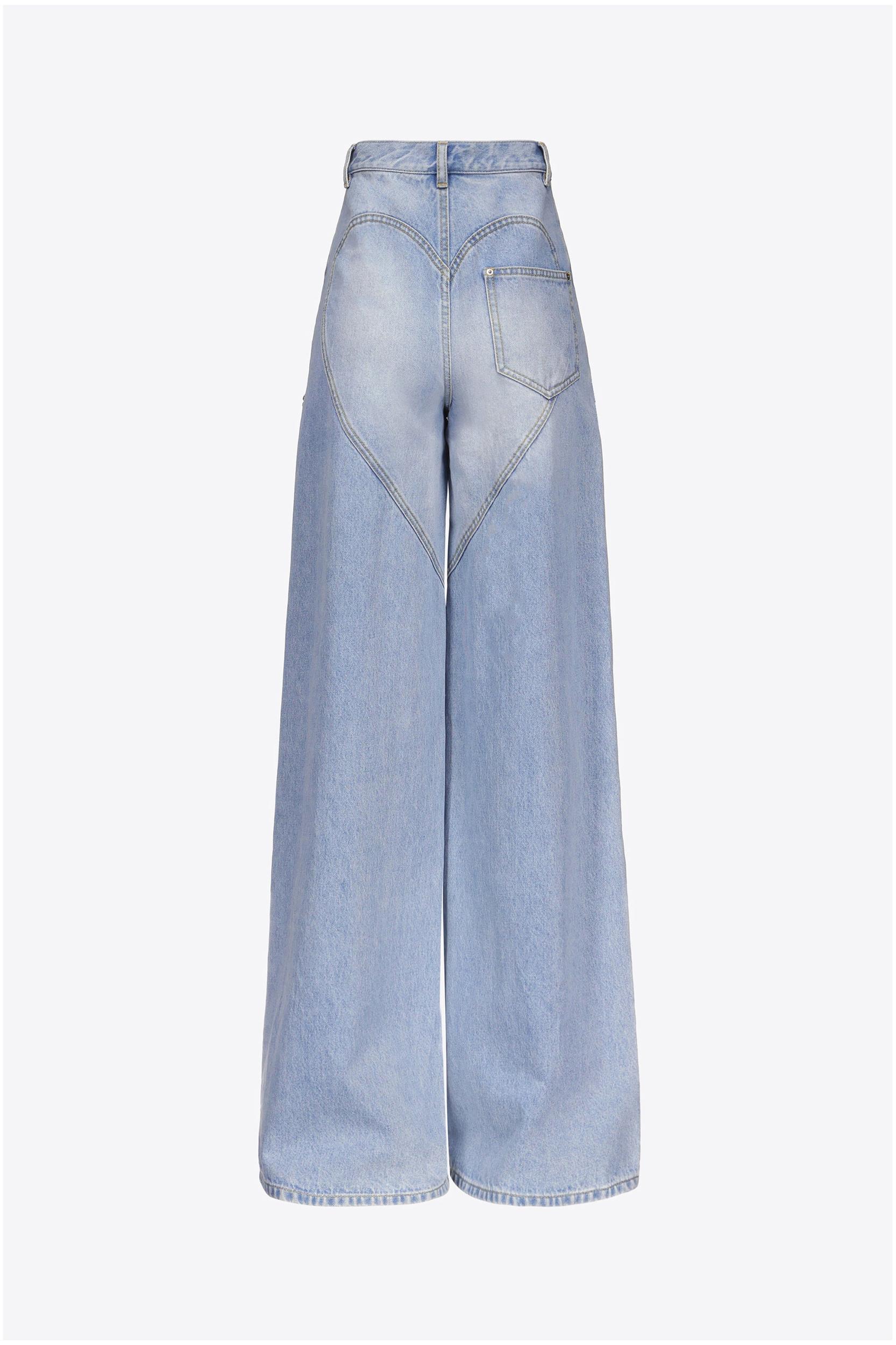 Wide Leg Crystal Slit Jean Product Image