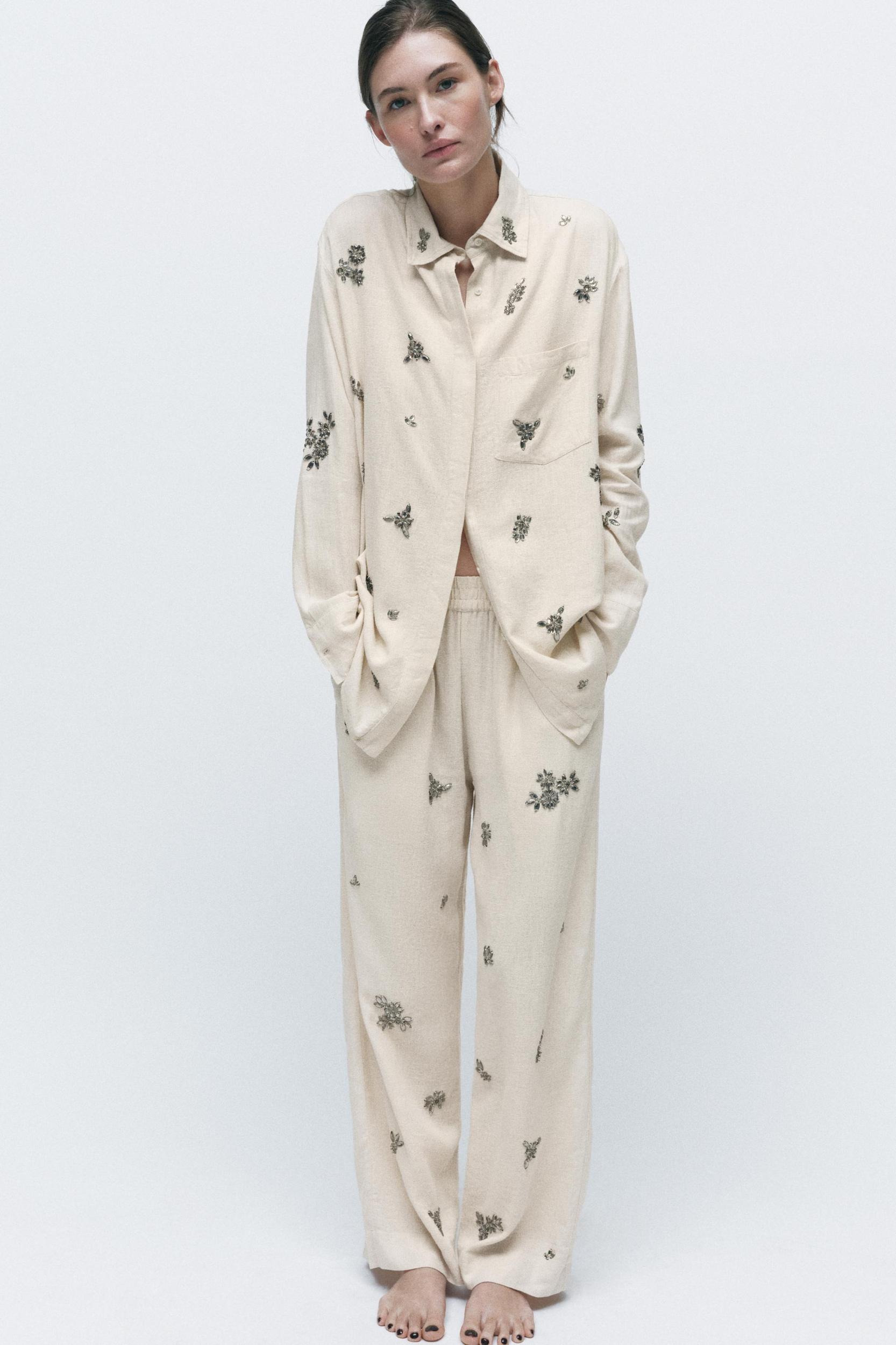 JEWELED LINEN SHIRT Product Image