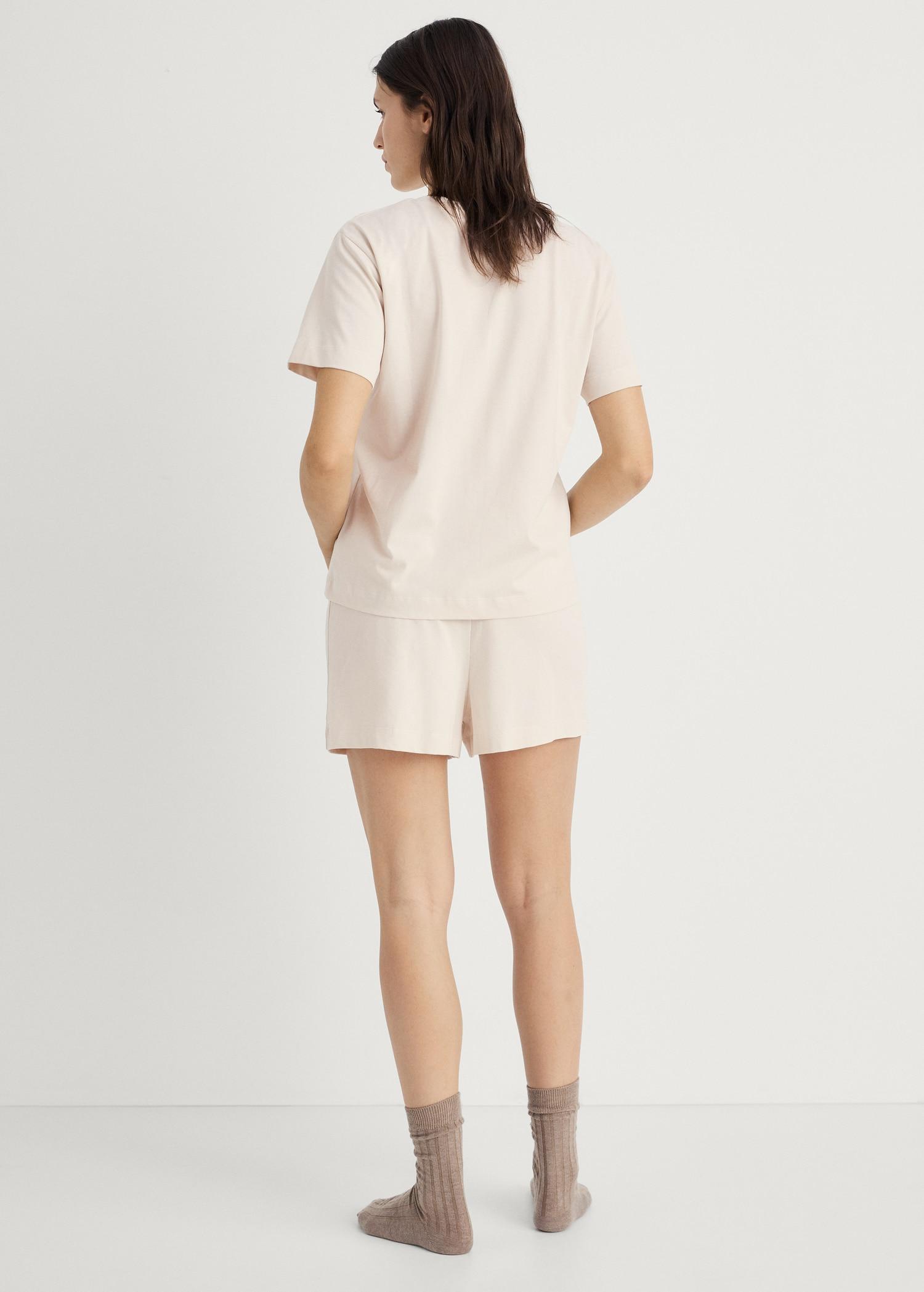 Two-piece short cotton pajama set - Women | MANGO USA Product Image