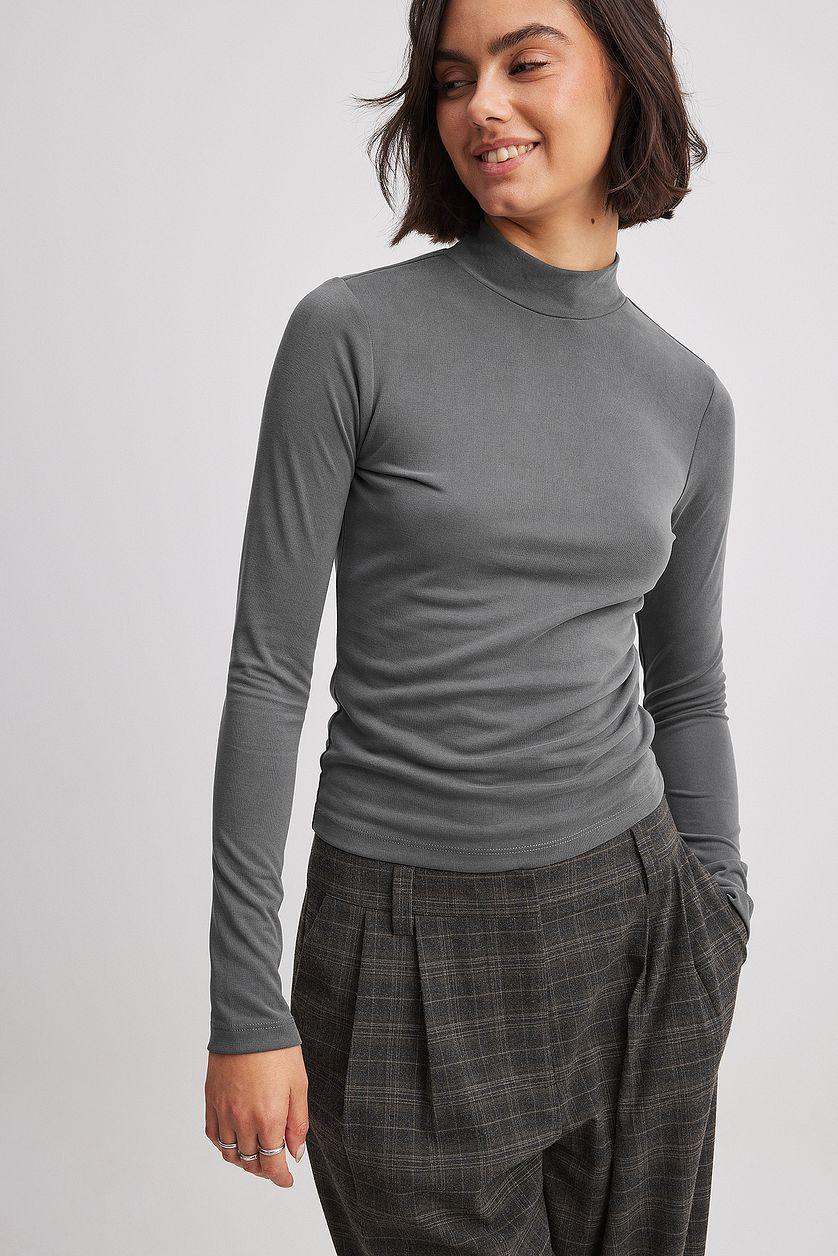 Turtleneck Jersey Top Product Image