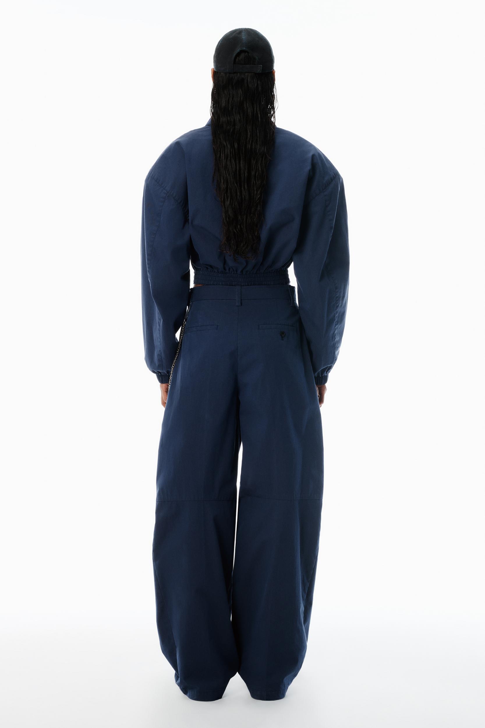 Blue Cotton-blend Balloon-leg Pants Product Image