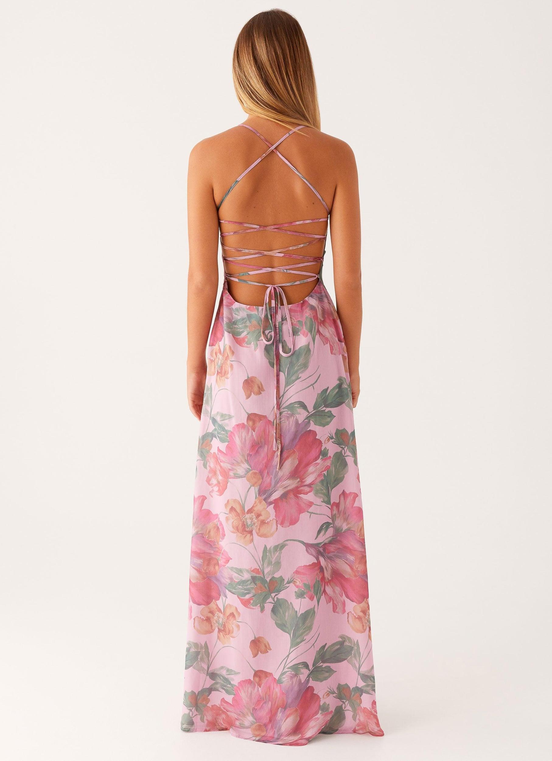 Peggy Maxi Dress - Pink Floral Product Image