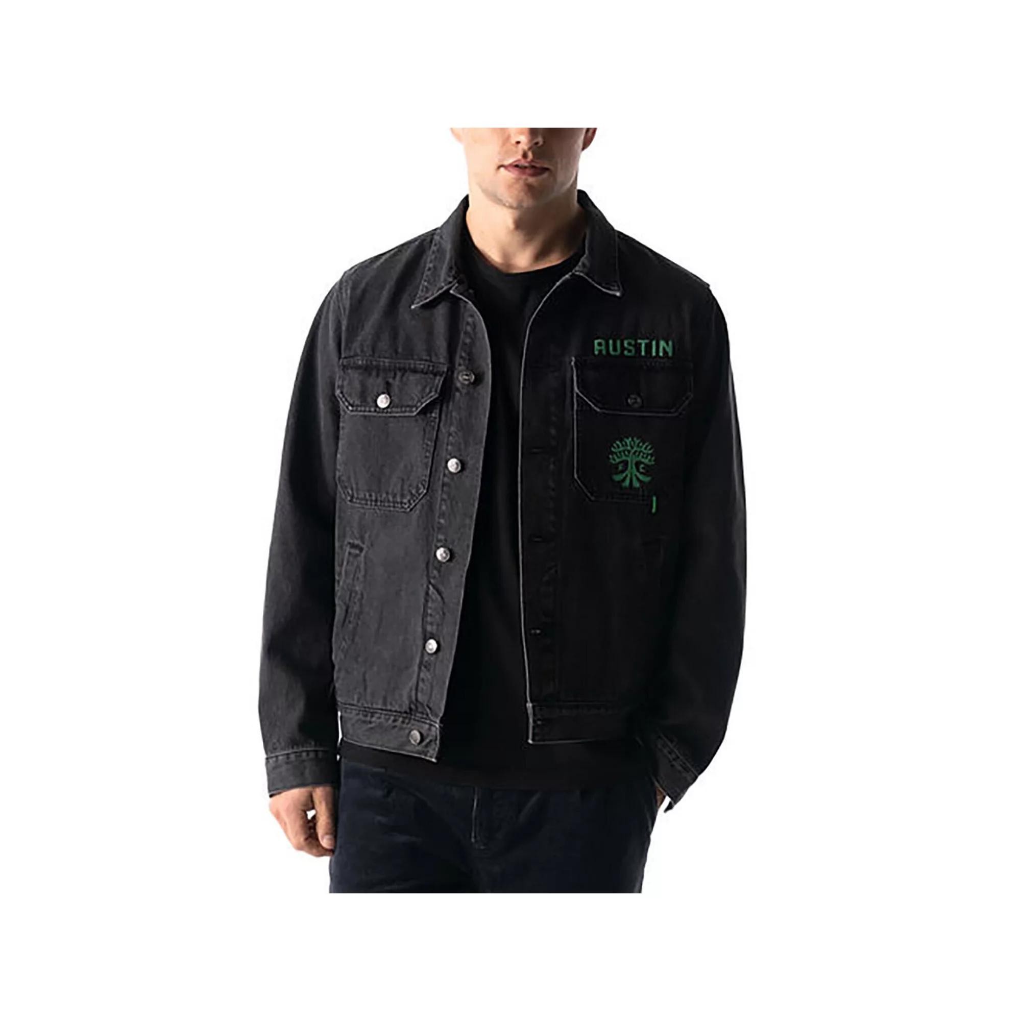 Men's The Wild Collective Black Austin FC Denim Button-Up Jacket,  Product Image