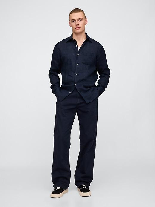 100% Linen Classic Shirt Product Image