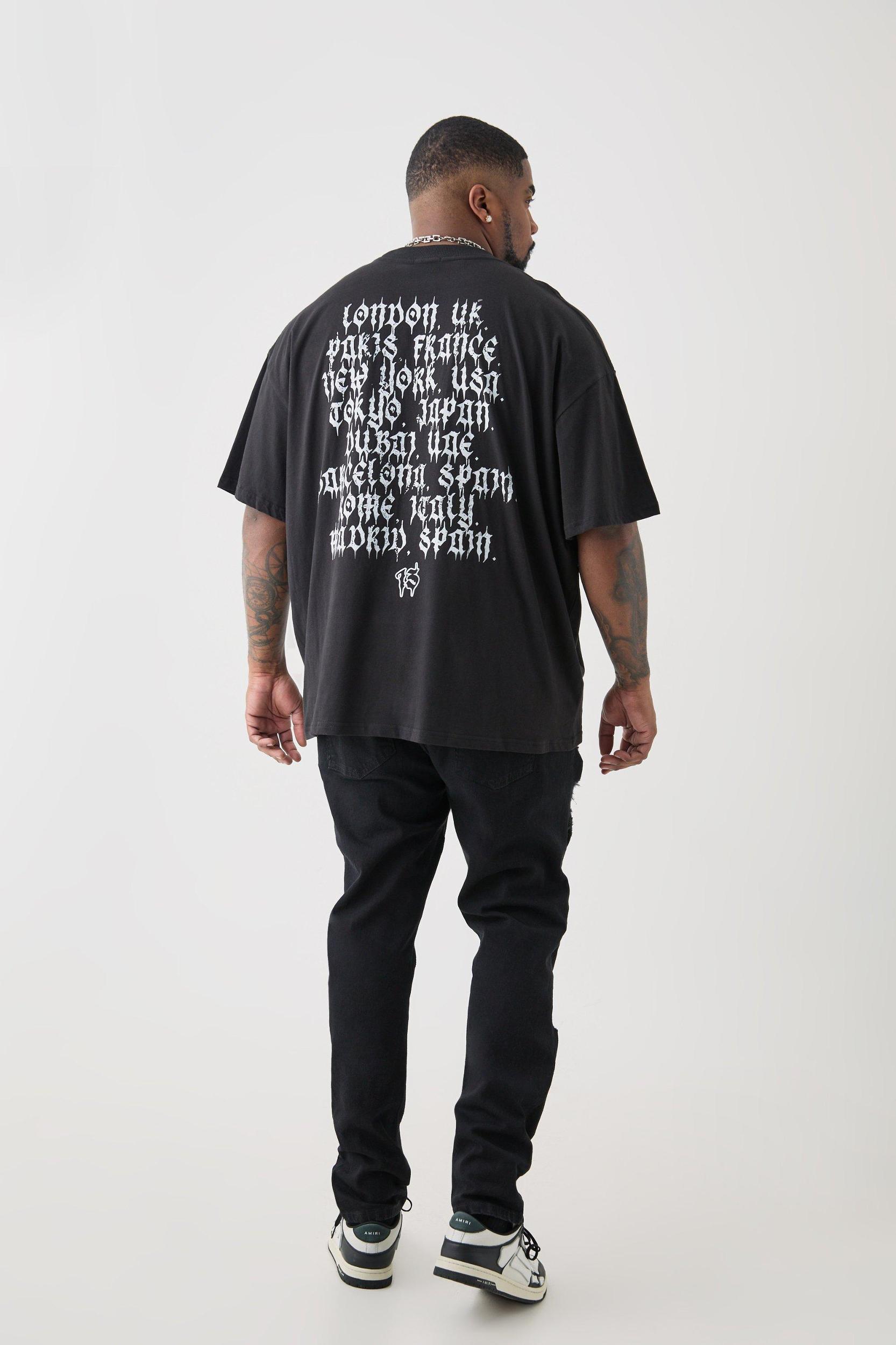 Plus Skinny Stretch All Over Rip Jeans | boohooMAN USA Product Image