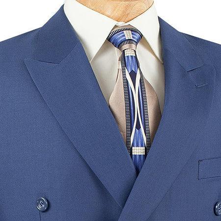 (36R, 40S, 44L, 52R, 58L) Double Breasted 2 Piece Suit Regular Fit in Blue Product Image