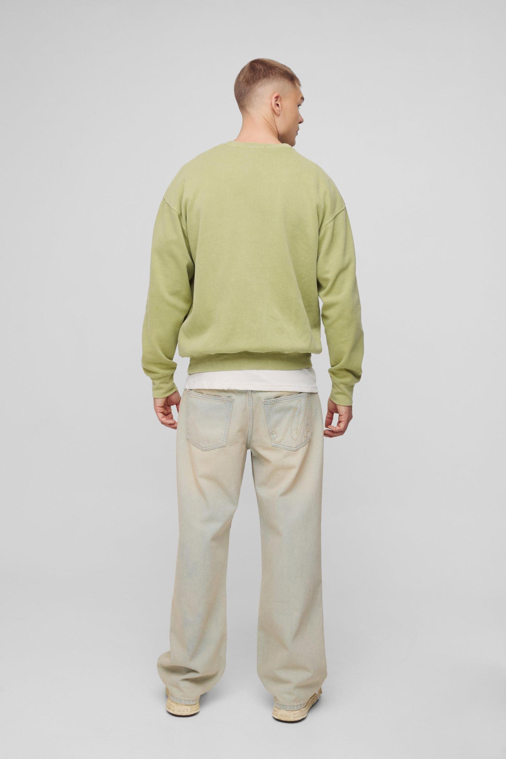 Oversized Limited Western Graphic Washed Sweatshirt | boohooMAN USA Product Image