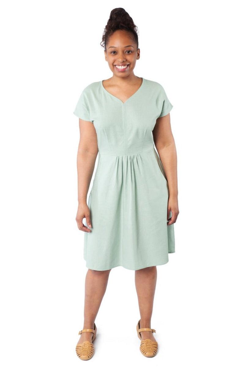 Dolman Dress in Sage Linen Product Image