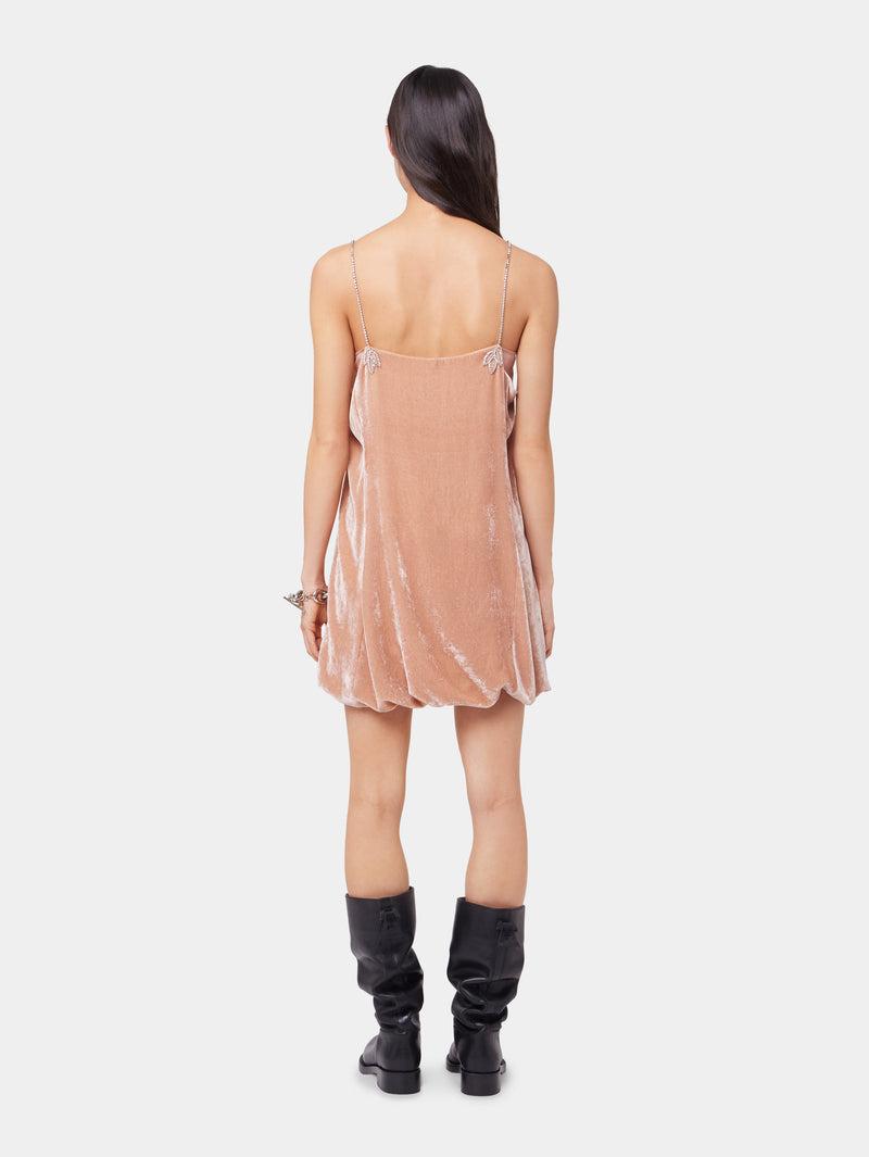 LIGHT PINK SHORT DRESS IN VELVET Product Image
