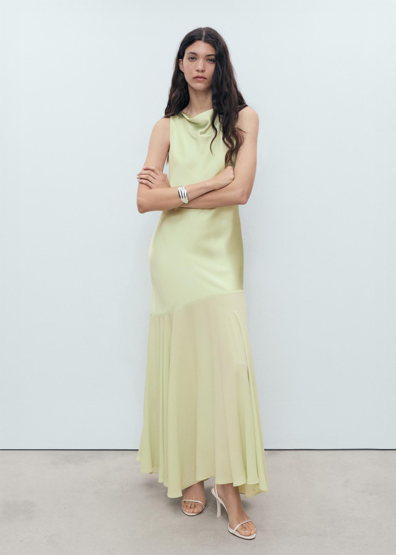 Combined dress with asymmetrical cut - Women | MANGO USA Product Image