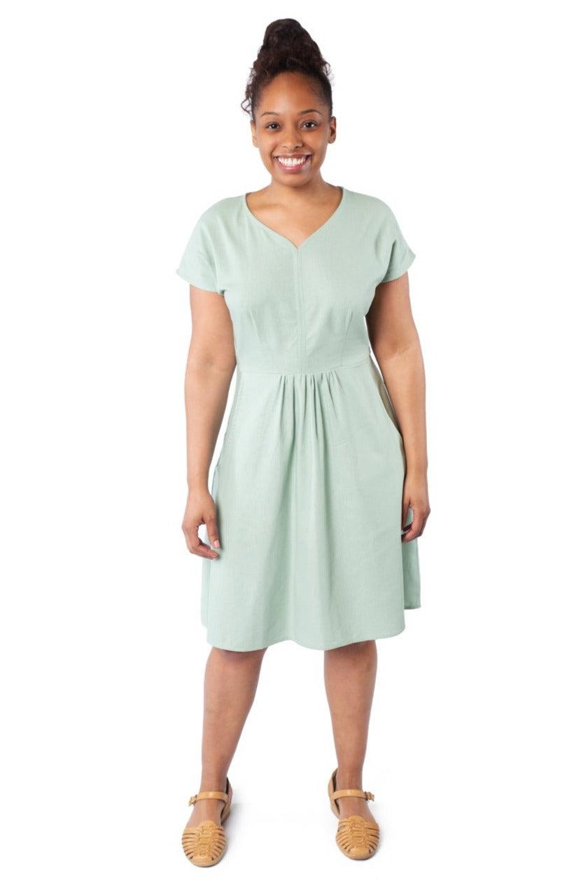 Dolman Dress in Sage Linen Product Image