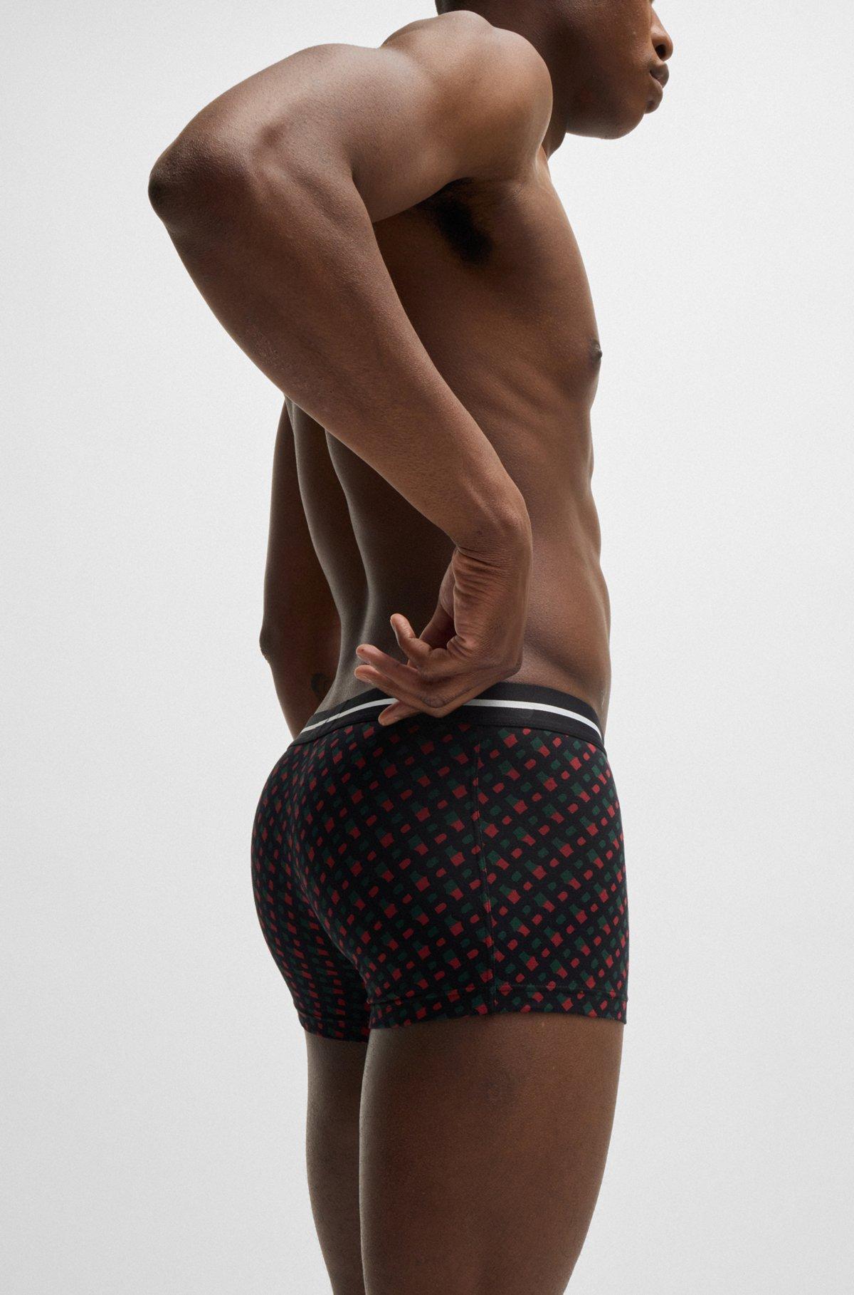 Three-pack of stretch-cotton trunks with logo waistbands Product Image