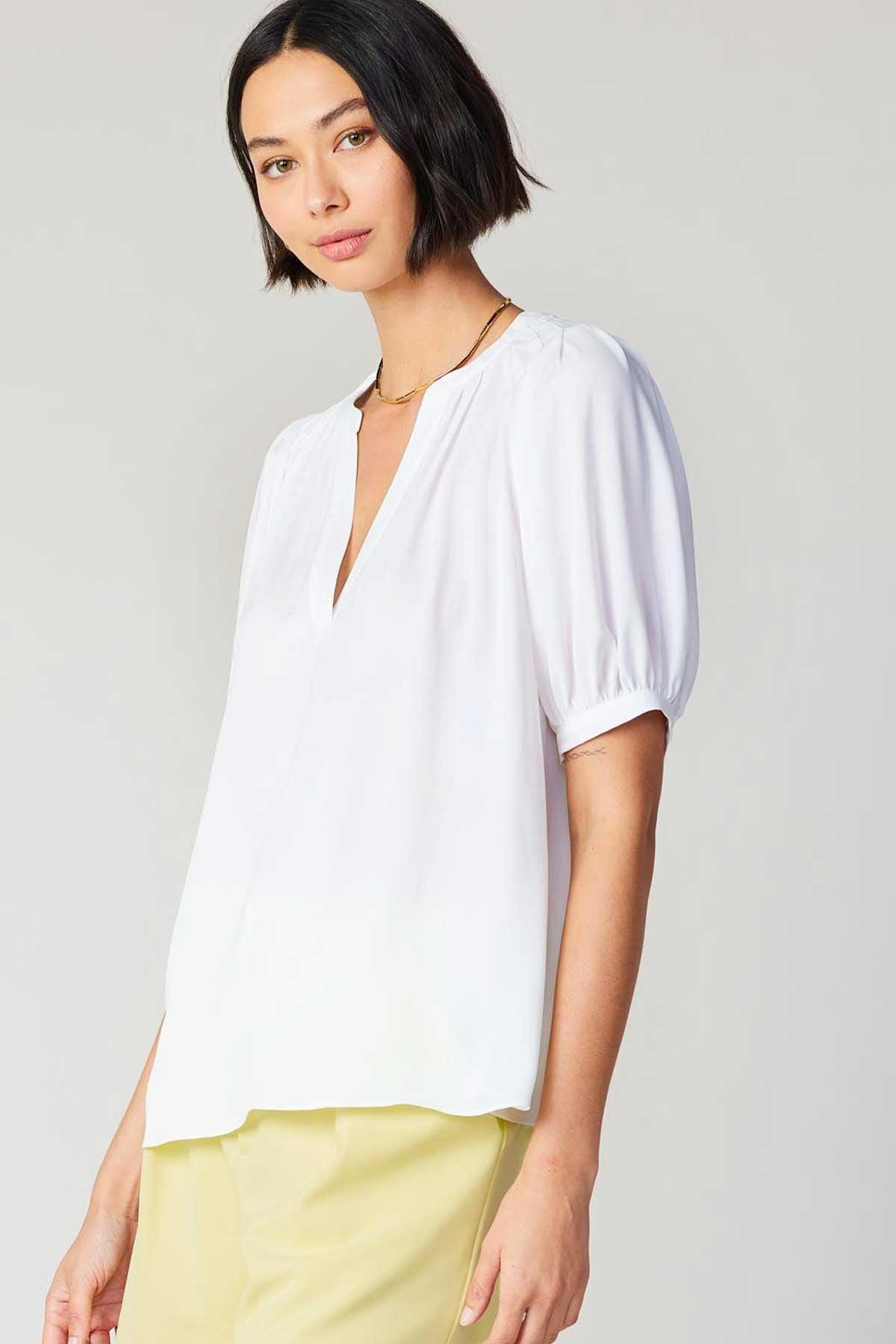 FINAL SALE Reaha Short Sleeve Top | White Product Image