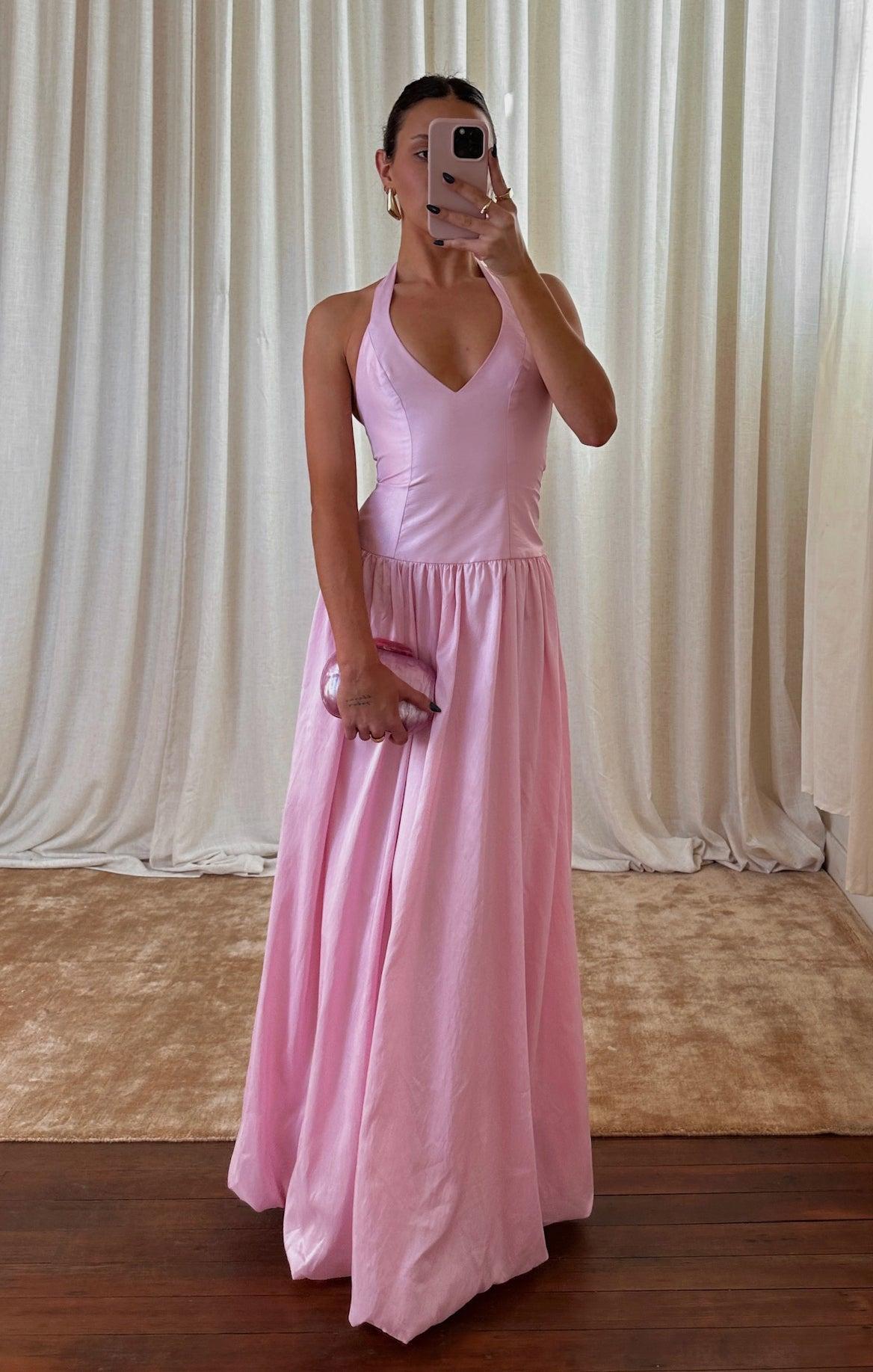 Eliza Maxi Dress ~ Light Pink Light Taffeta Product Image