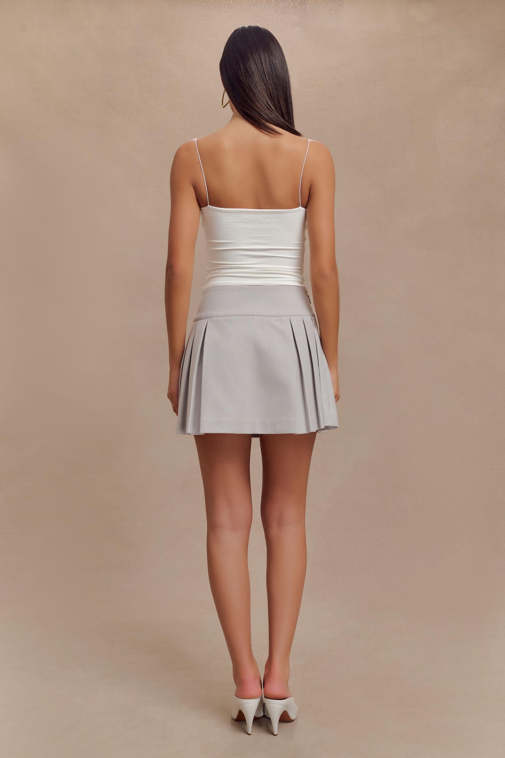Arya Longline Spaghetti Strap Top - White Product Image