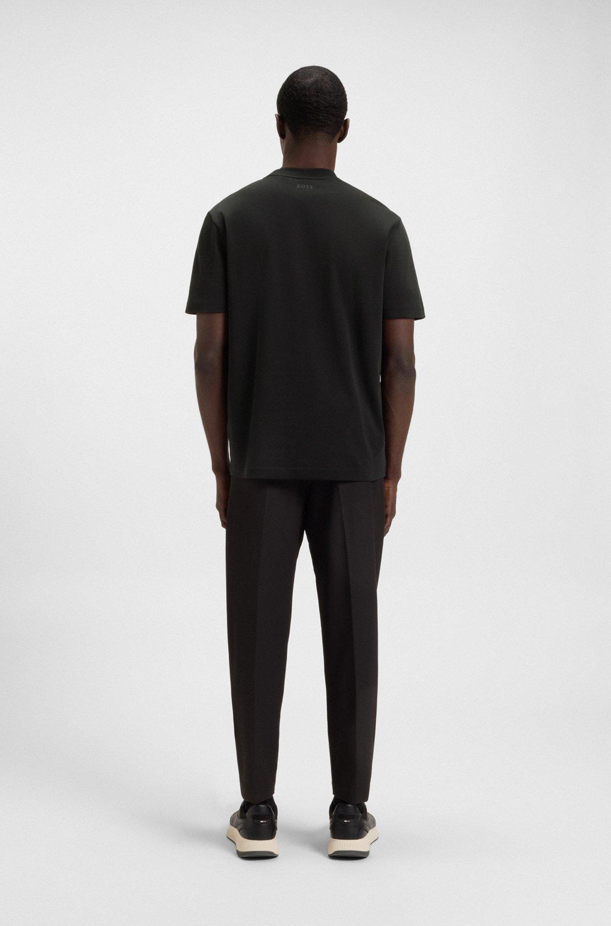 Relaxed-fit T-shirt with tennis-inspired mesh-print logo Product Image