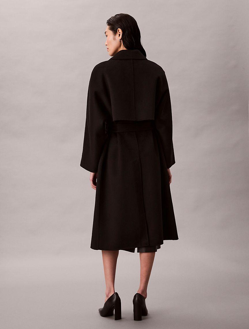 Double Faced Wool Blend Wrap Coat Product Image