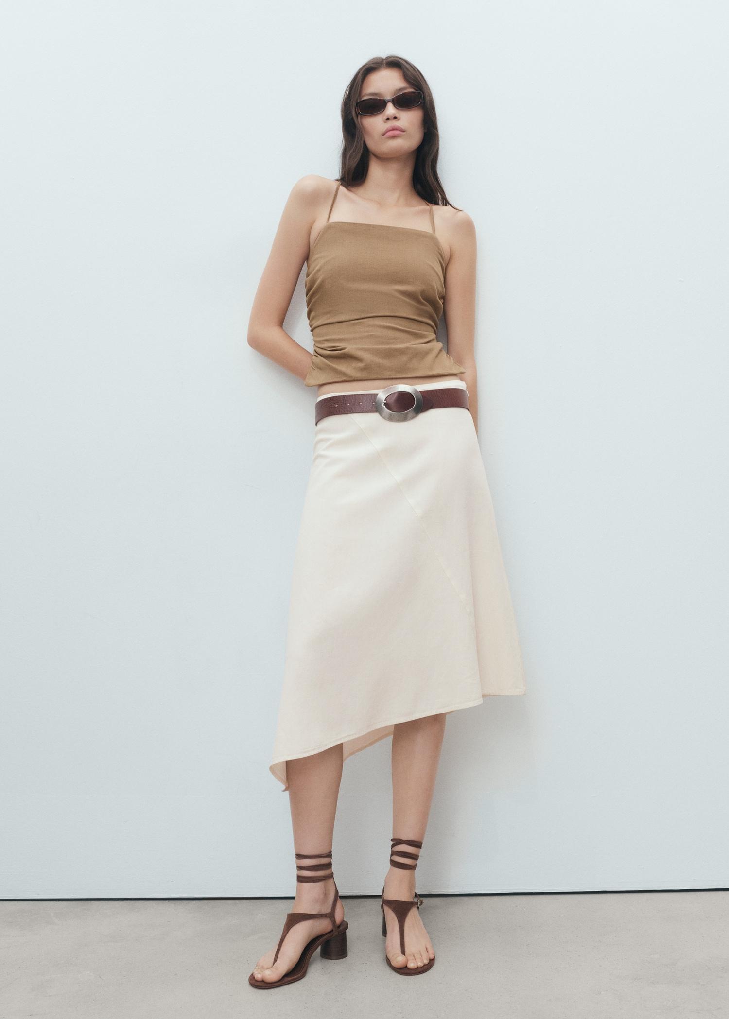 Open-back cotton top - Women | MANGO USA Product Image