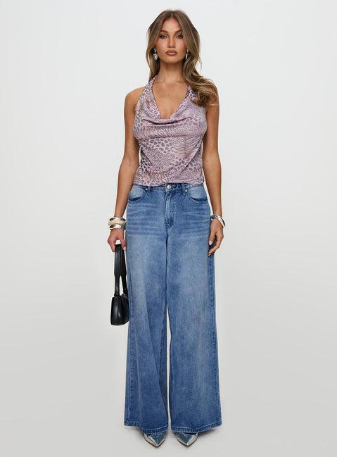 So Feminine Halter Plunge Neck Top Multi Product Image