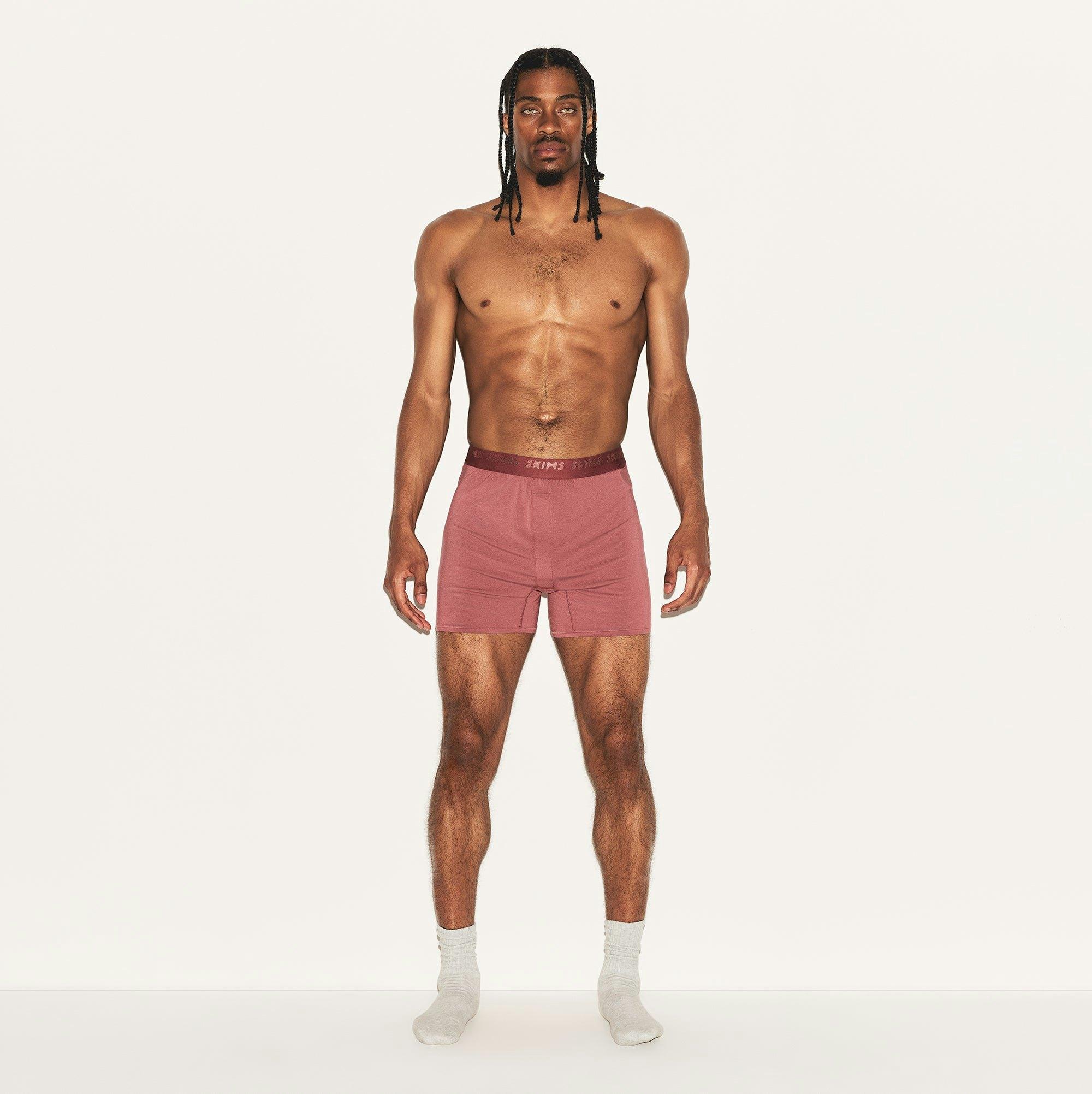 SKIMS STRETCH MENS KNIT BOXER | CORDOVAN Product Image