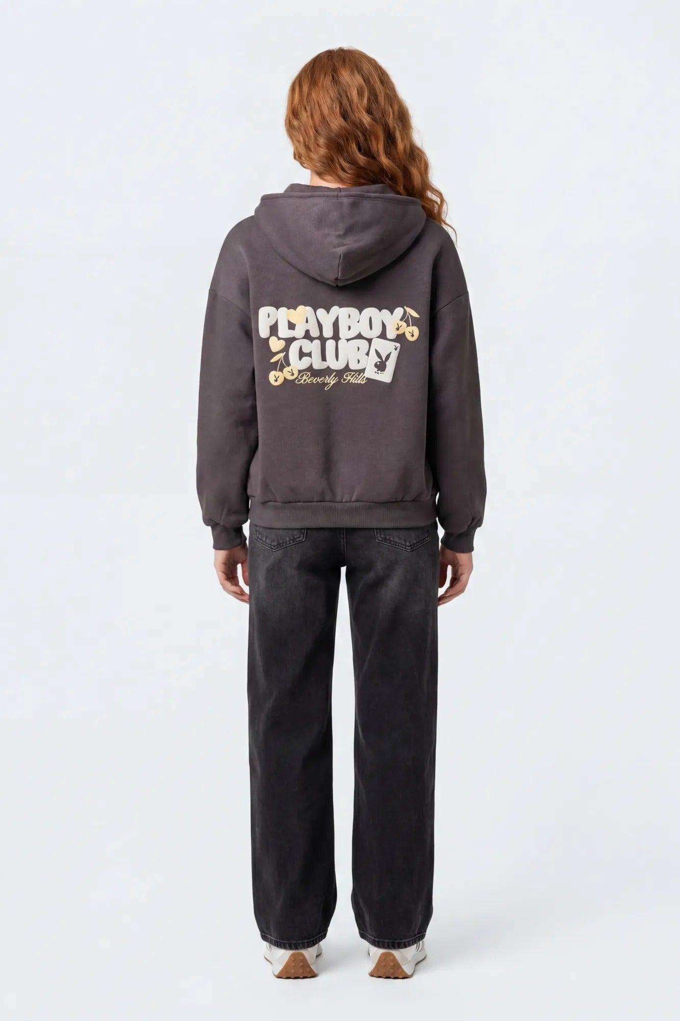Playboy Graphic Boxy Zip-Up Hoodie Female Product Image