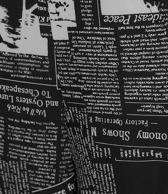 IC Collection Knit Newspaper Print Side Leg Balloon Pant Product Image