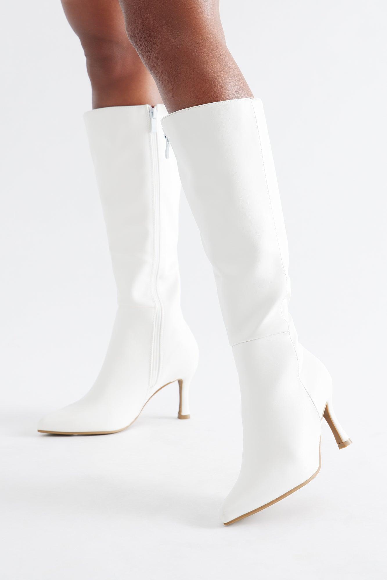 Edge Knee High Boots - White Female Product Image