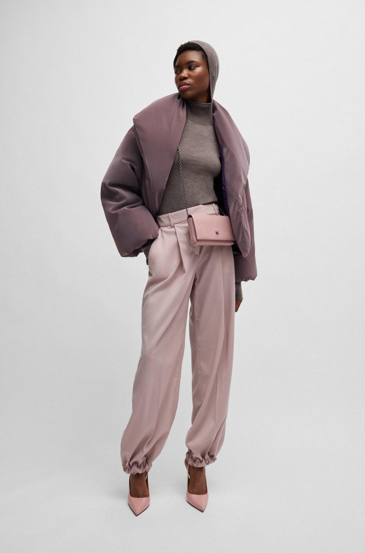 NAOMI x BOSS knitted hoodie in lightweight merino wool Product Image