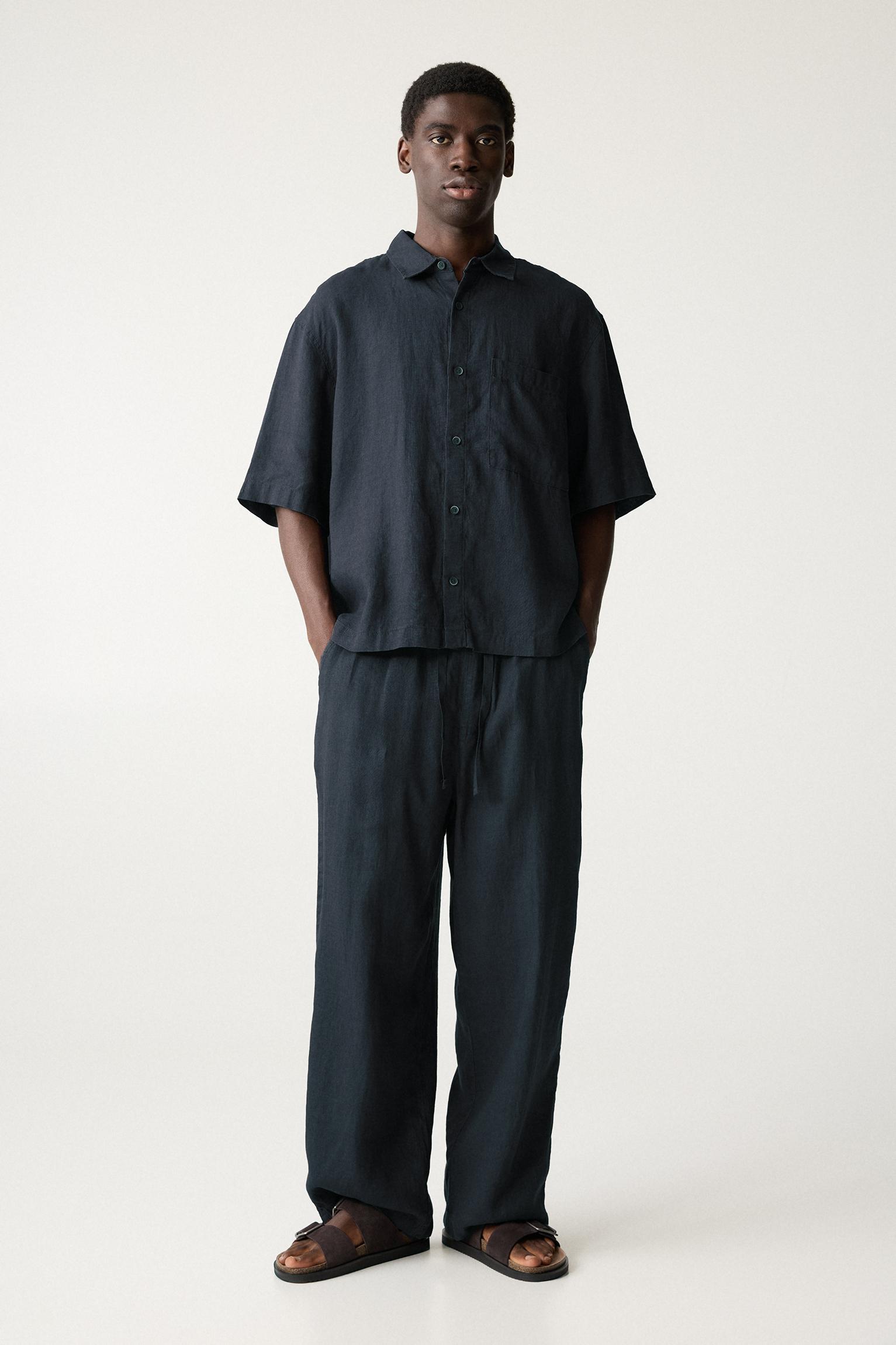 100% linen boxy shirt Product Image