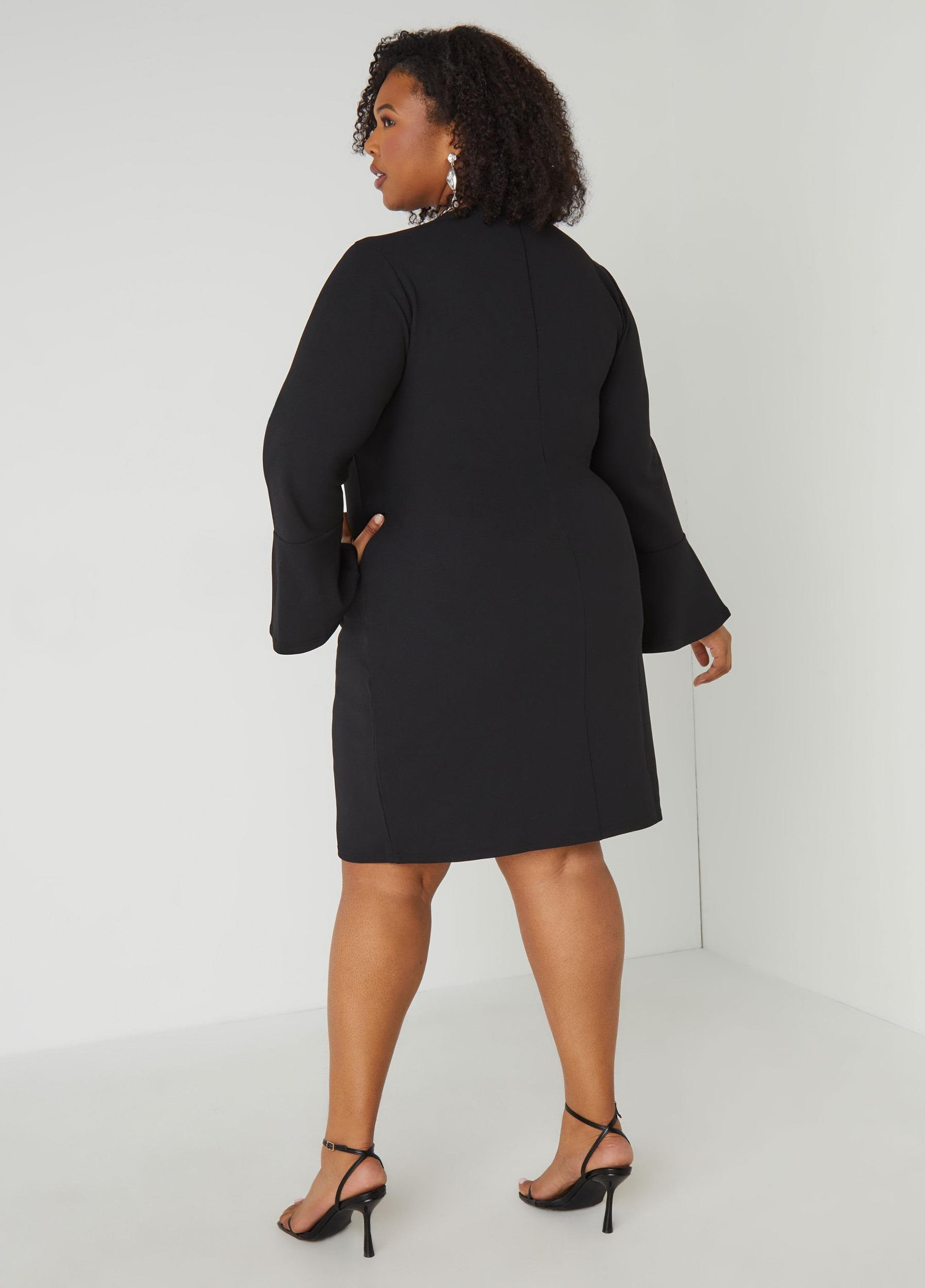 Bell Sleeved Sheath Dress Product Image