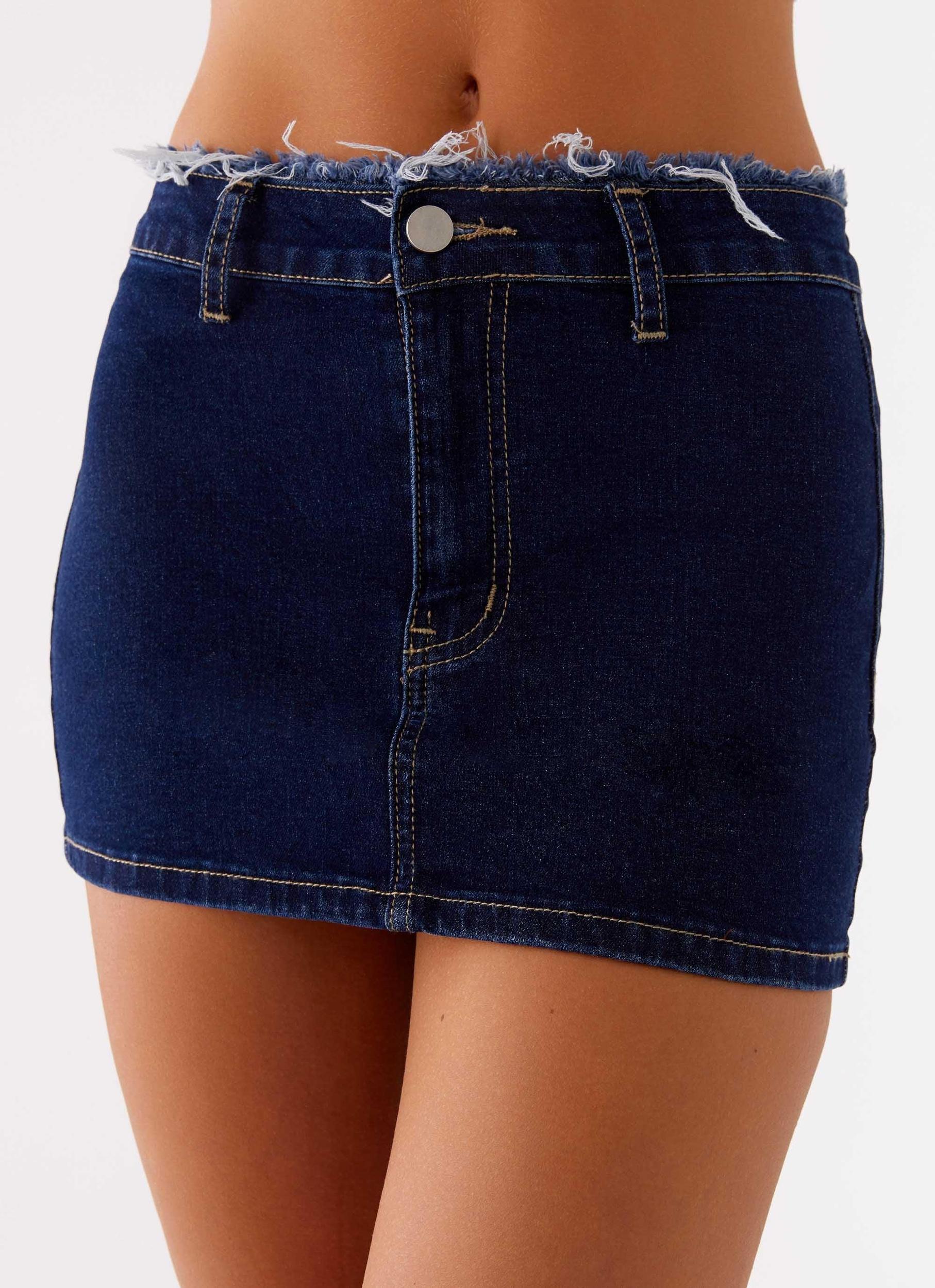 Kirryn Micro Skirt - Raw Blue Product Image