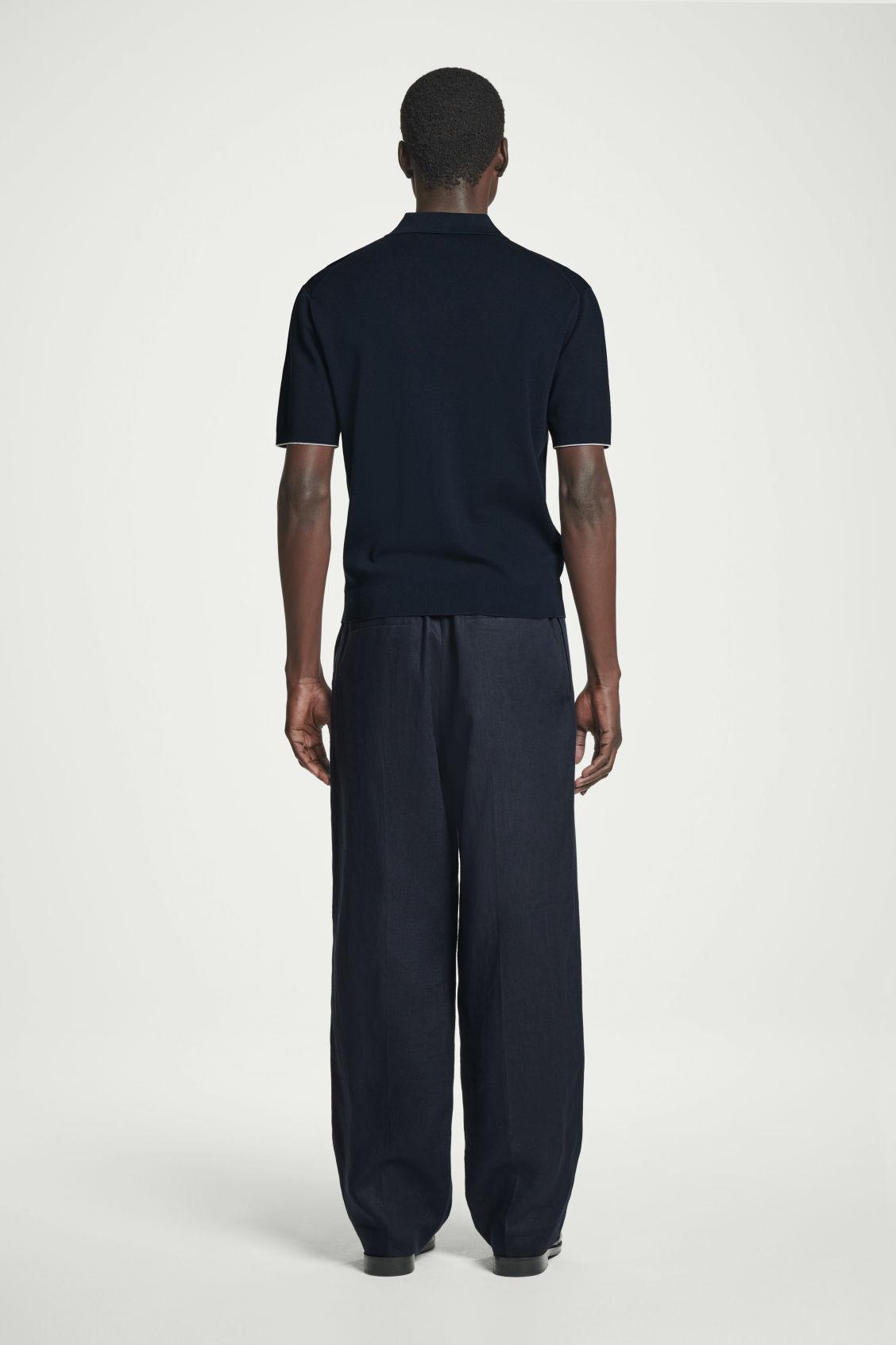 CONTRAST-TIPPED KNITTED POLO SHIRT Product Image