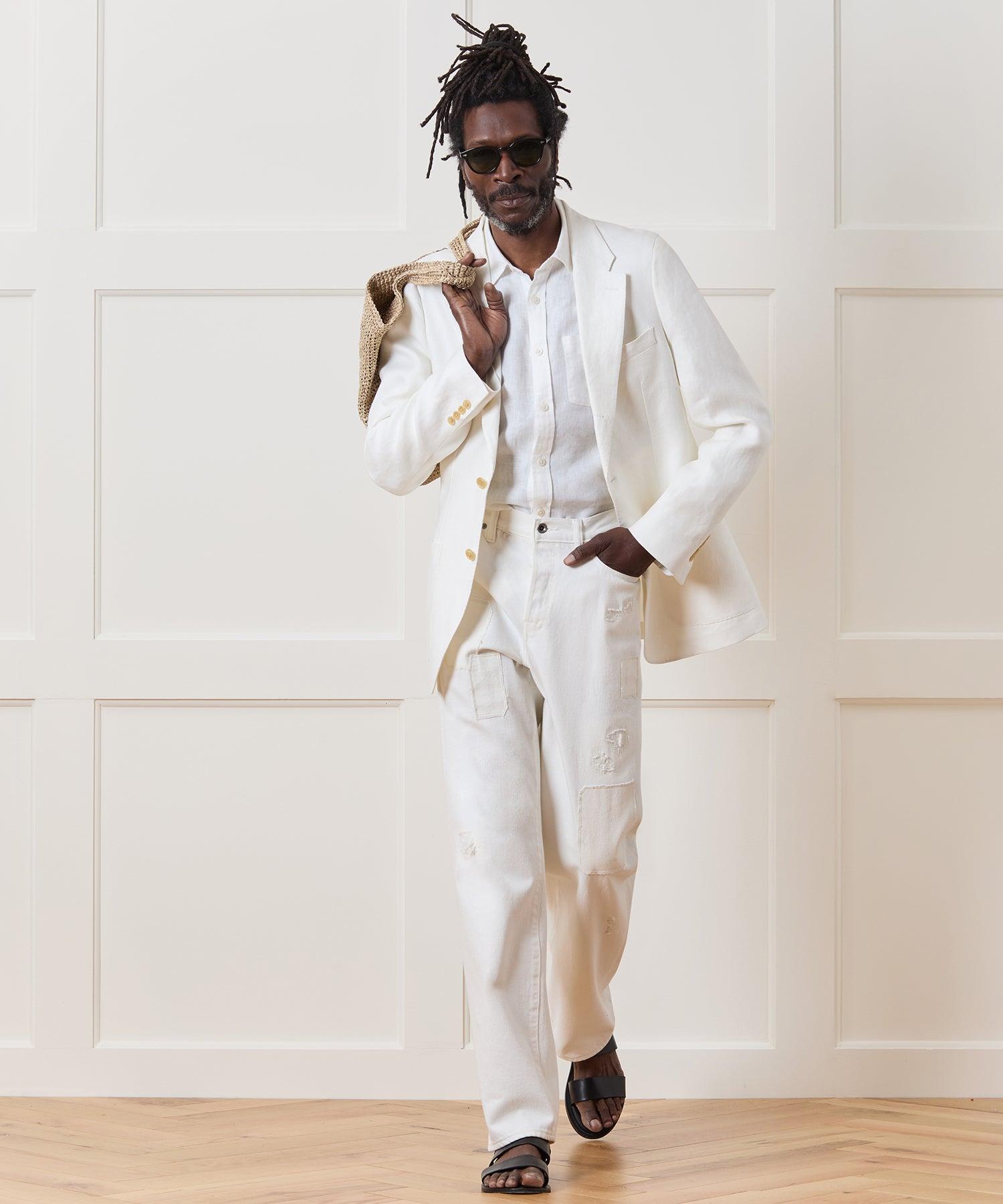 Relaxed Selvedge Jean in Distressed White Product Image