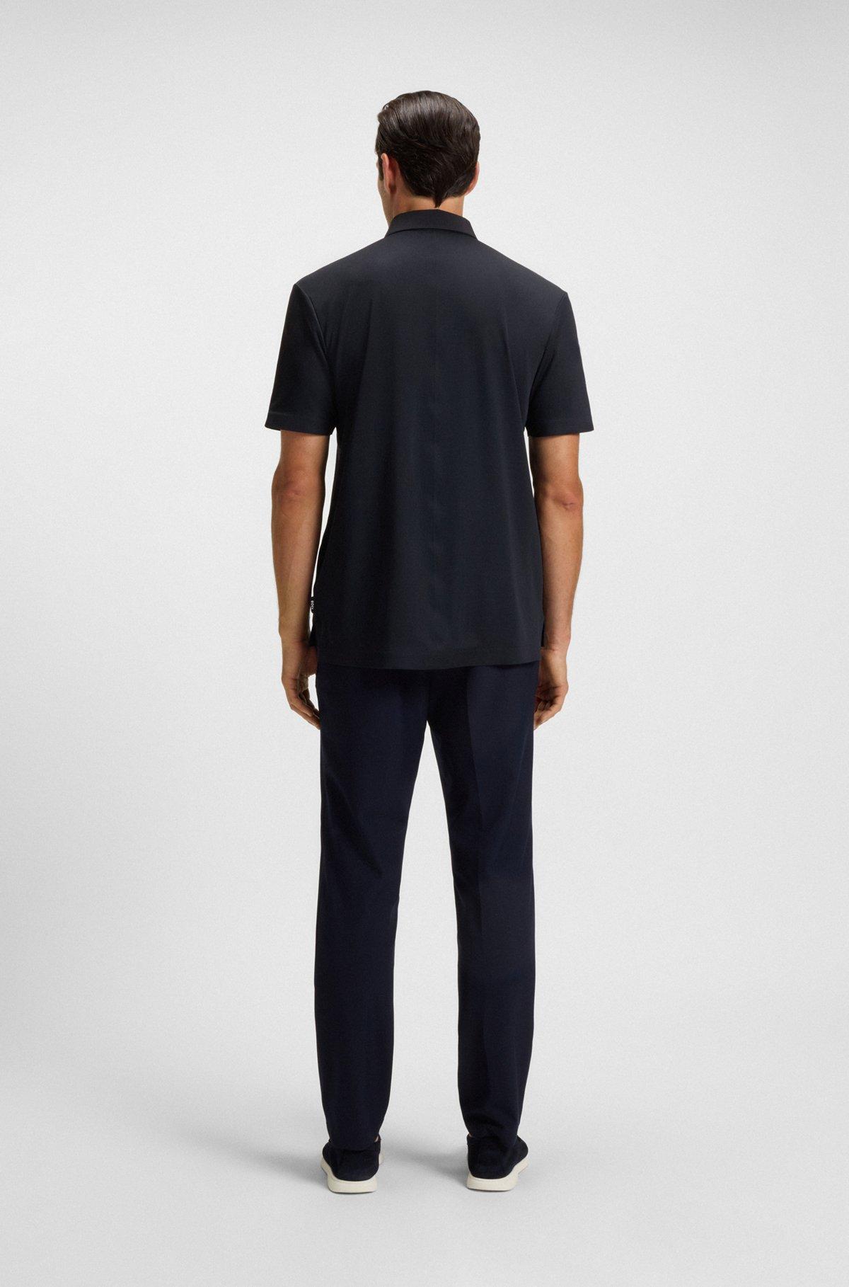 Performance polo shirt with Double B monogram trim Product Image