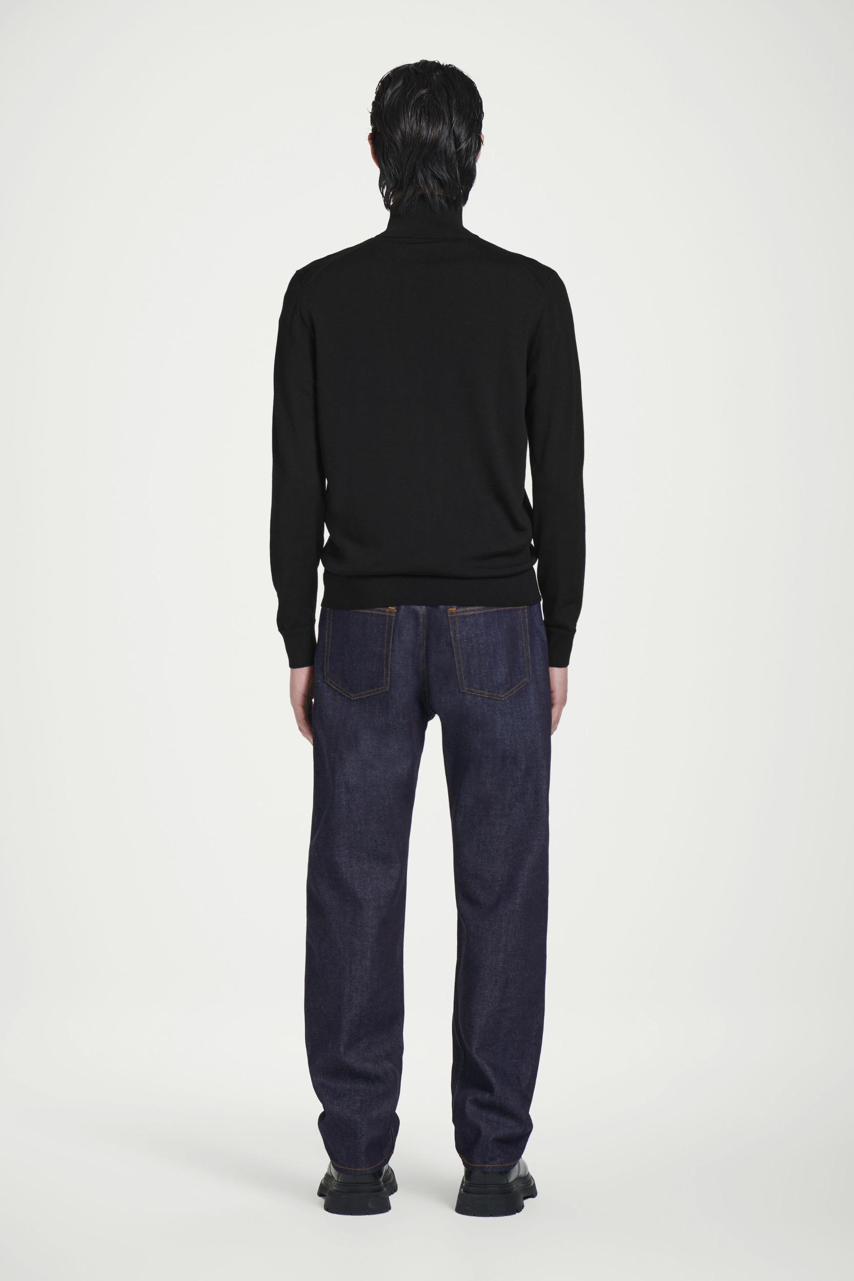 FUNNEL-NECK MERINO WOOL ZIP-UP CARDIGAN Product Image