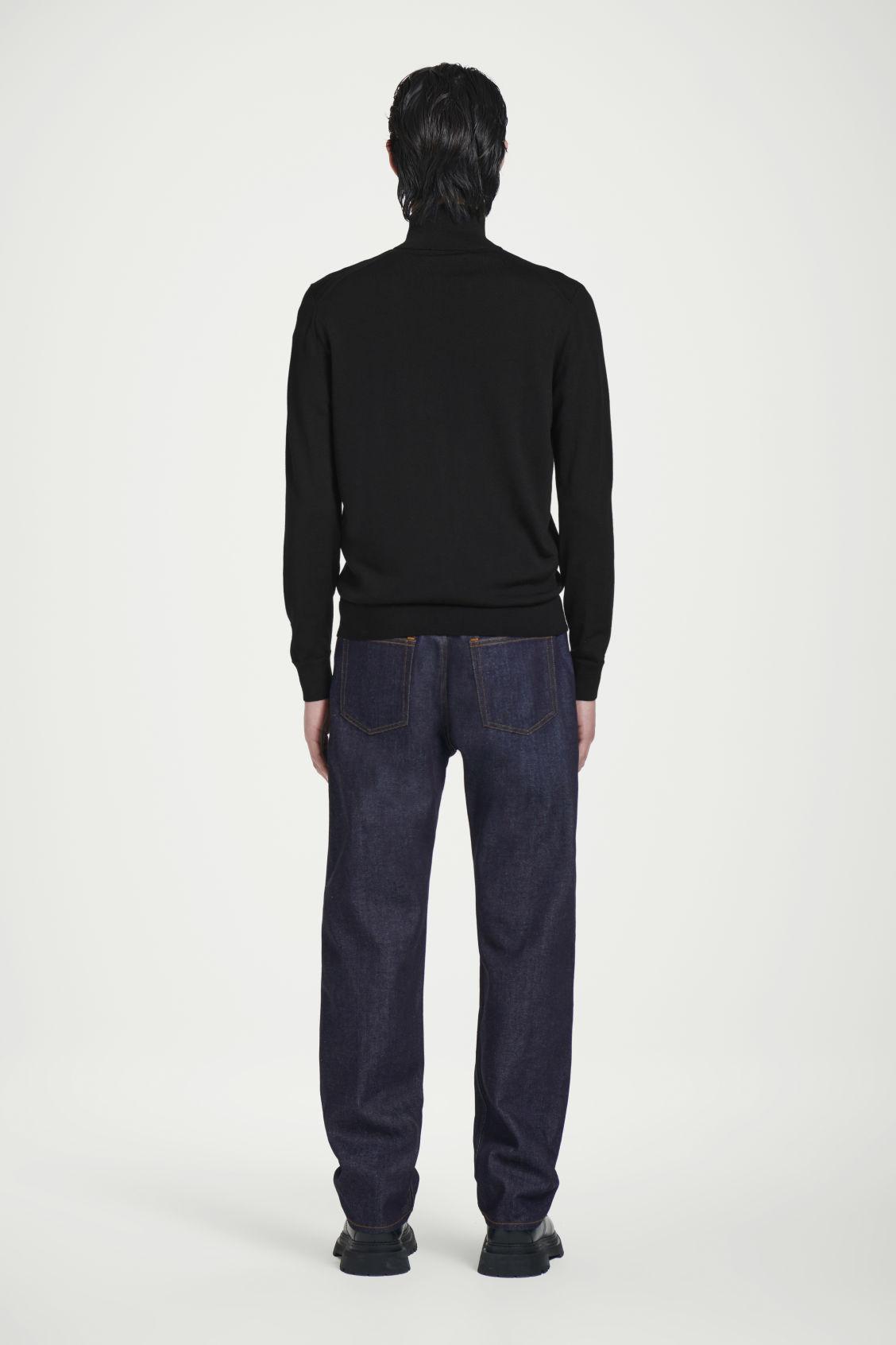 FUNNEL-NECK MERINO WOOL ZIP-UP CARDIGAN Product Image