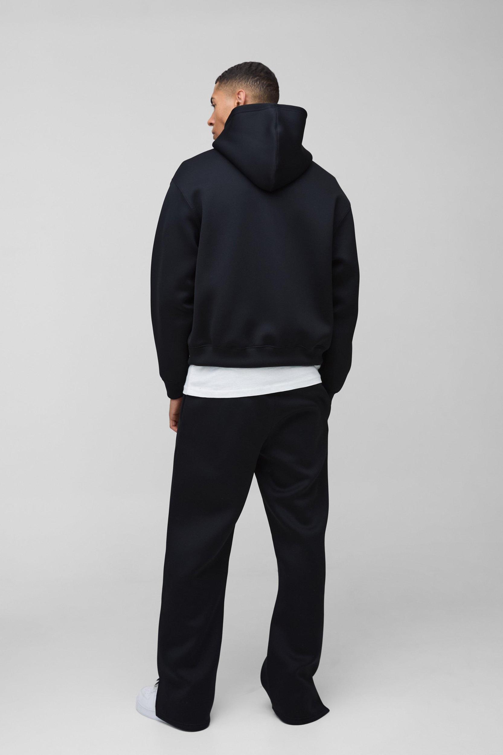 Oversized Boxy Bonded Scuba Split Hem Tracksuit | boohooMAN USA Product Image