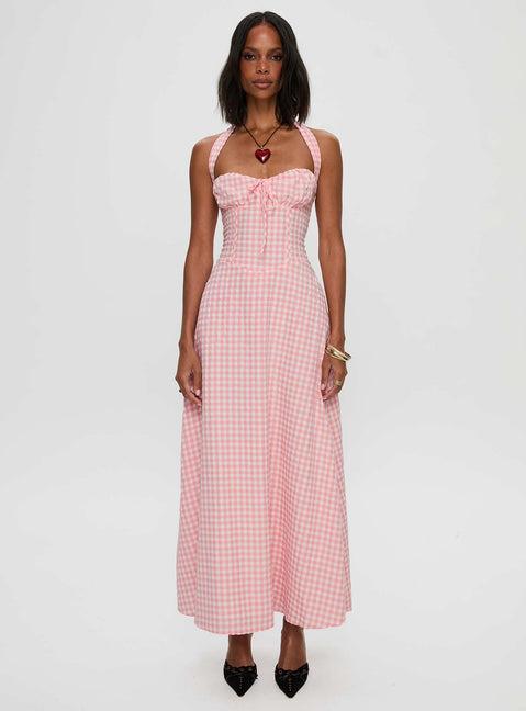 Lucky For You Halter Maxi Dress Multi Product Image