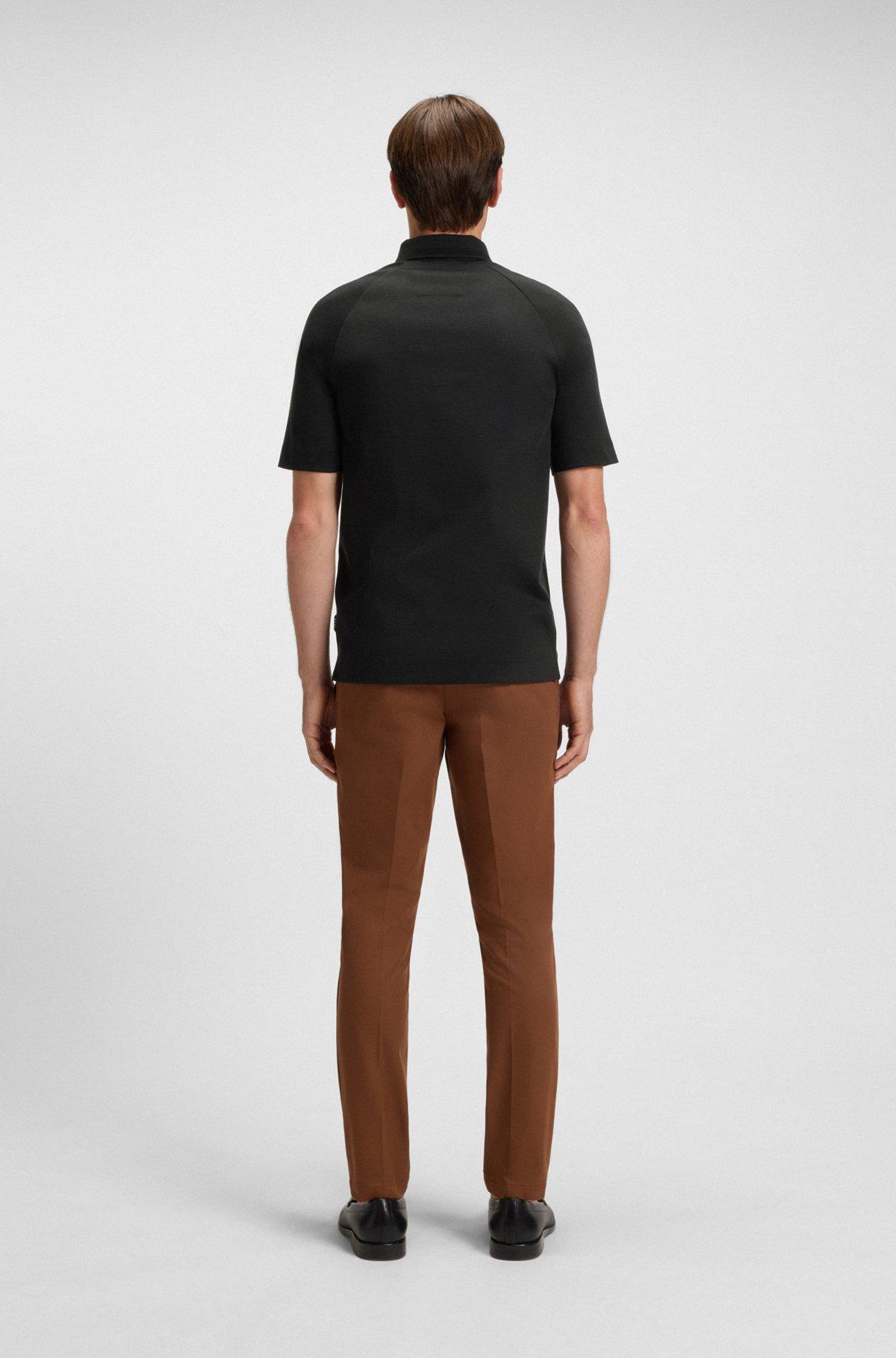 Regular-fit polo shirt with covered placket Product Image