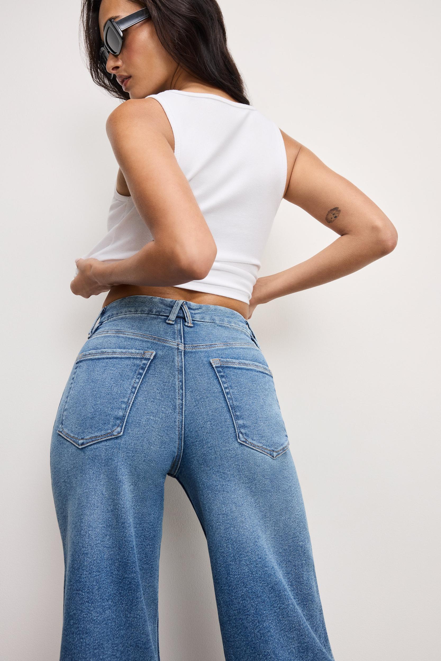 GOOD SKATE WIDE CROPPED JEANS | BLUE541 Product Image