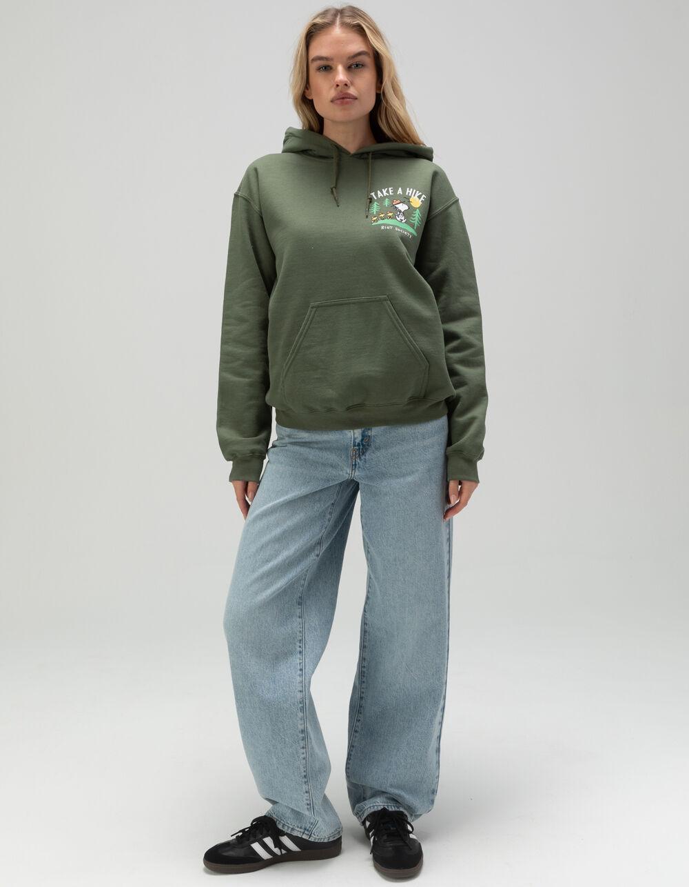 RIOT SOCIETY x Peanuts Take A Hike Womens Hoodie - GREEN Product Image