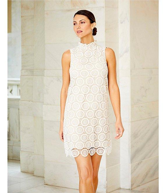 Preston & York Rita Lace Mock Neckline Tie Back Dress Product Image