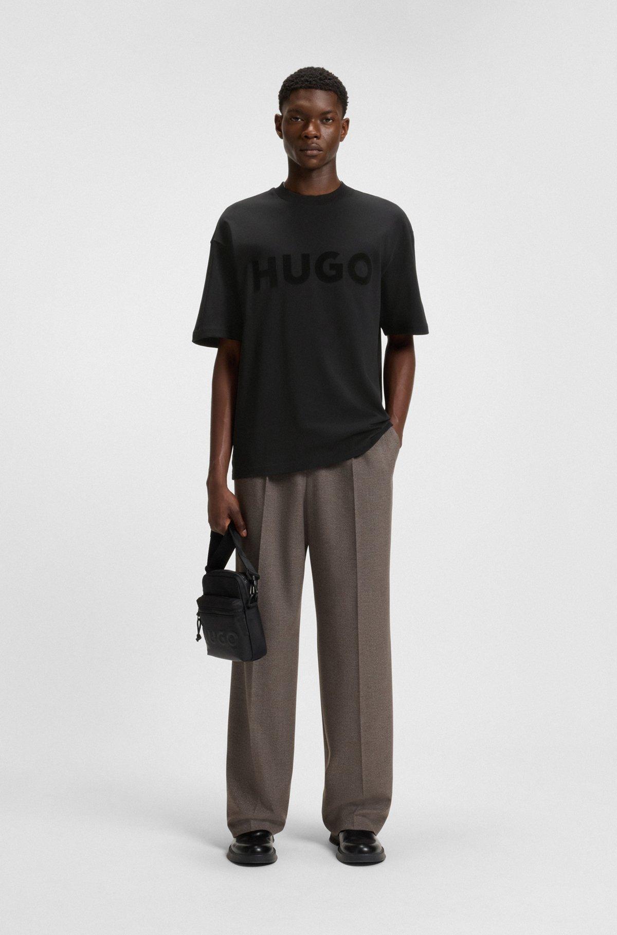 Oversize-fit T-shirt in cotton with decorative reflective logo Product Image