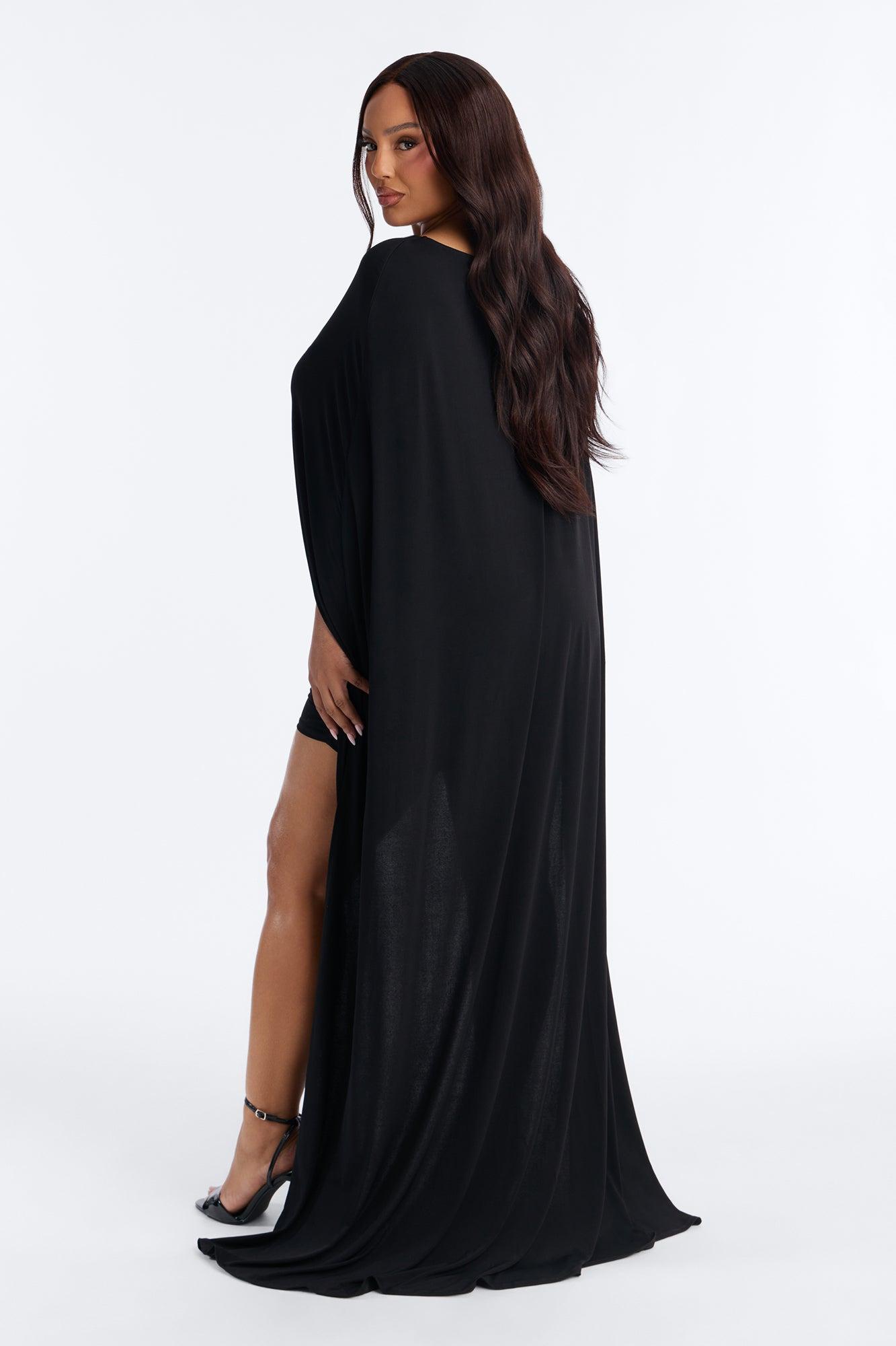 Zadie Babe Cape Mini Dress - Black Female Product Image