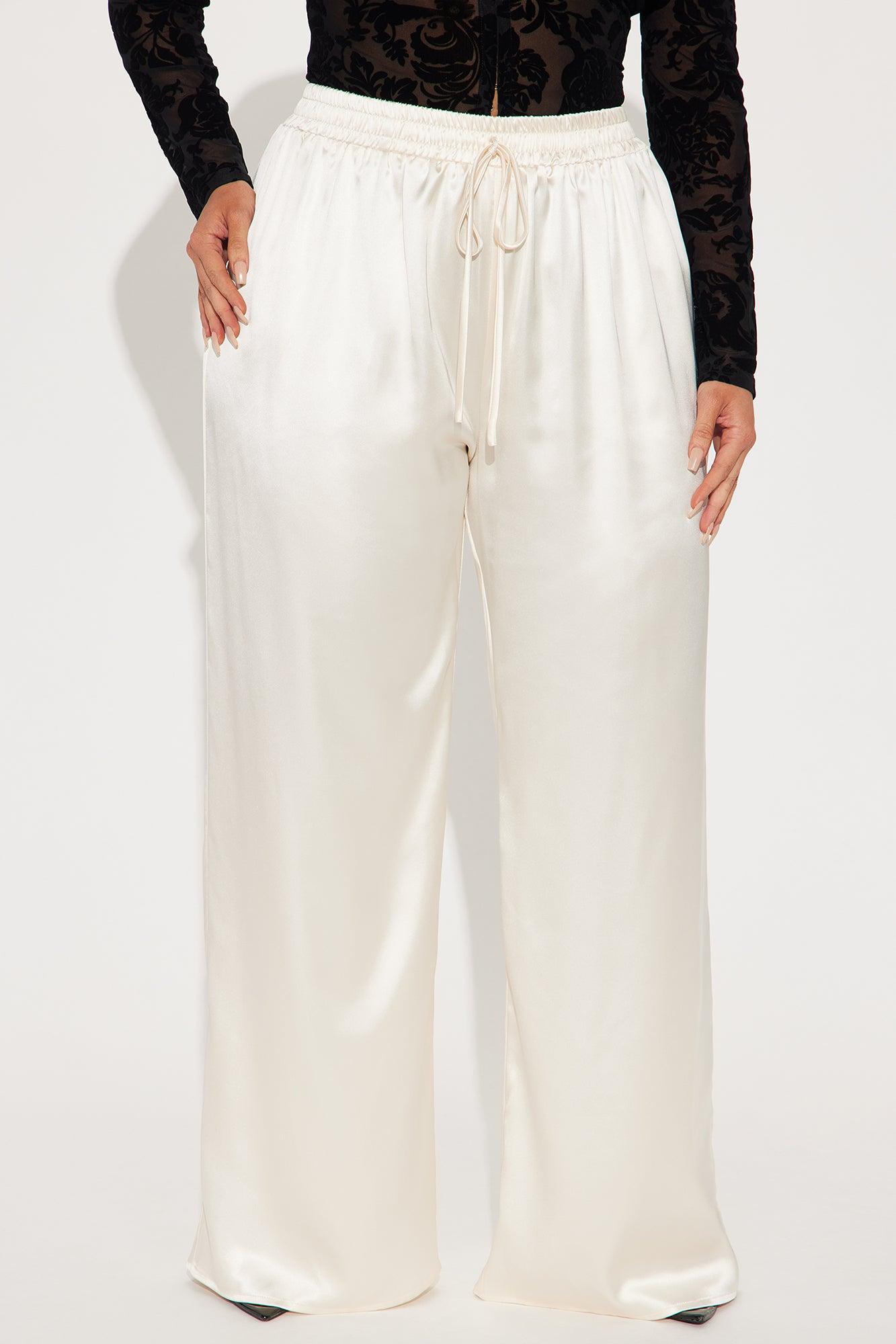 Elevate You Satin Pant - Cream Product Image