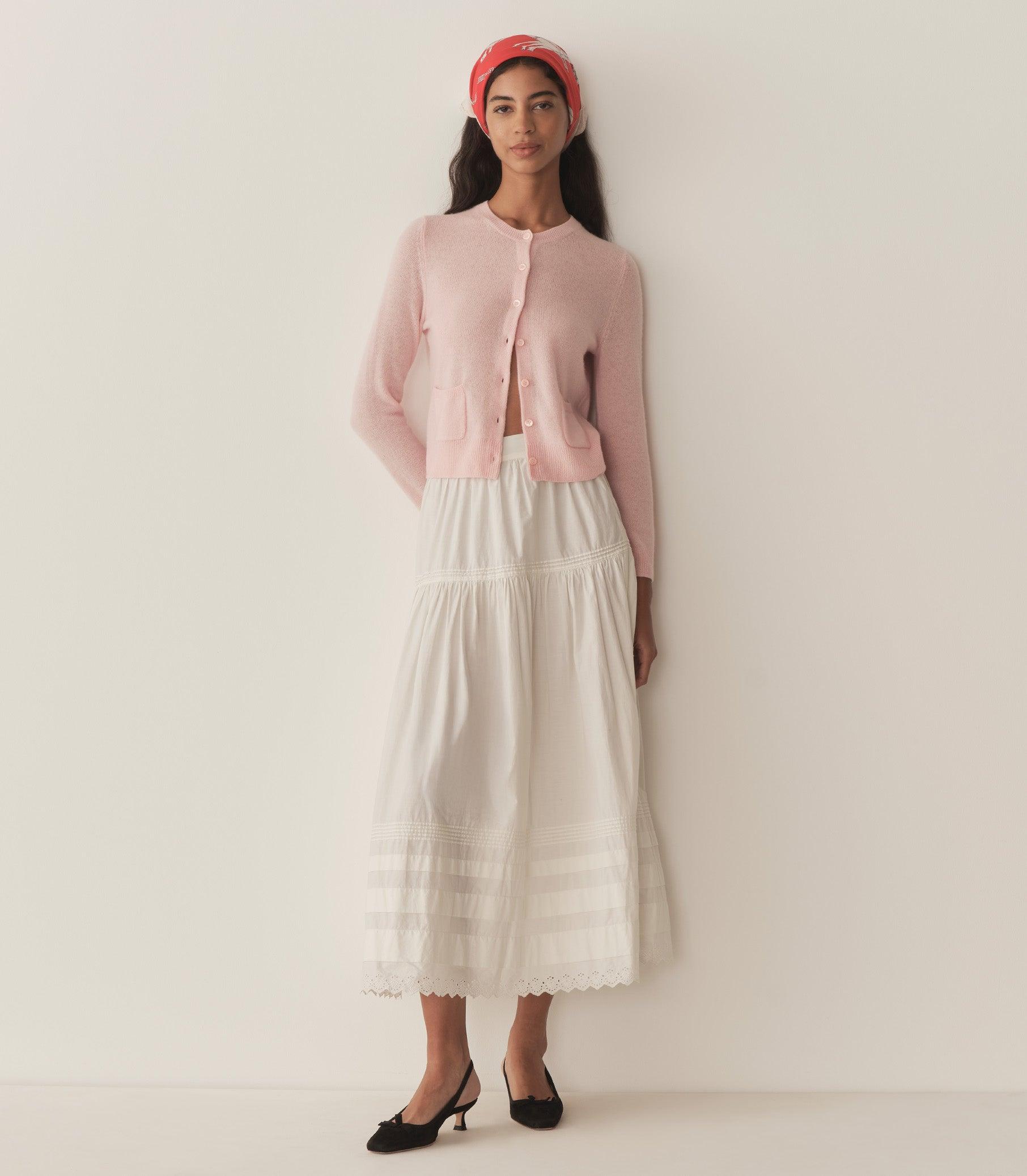 FREYA CASHMERE CARDIGAN -- ROSEWATER Product Image