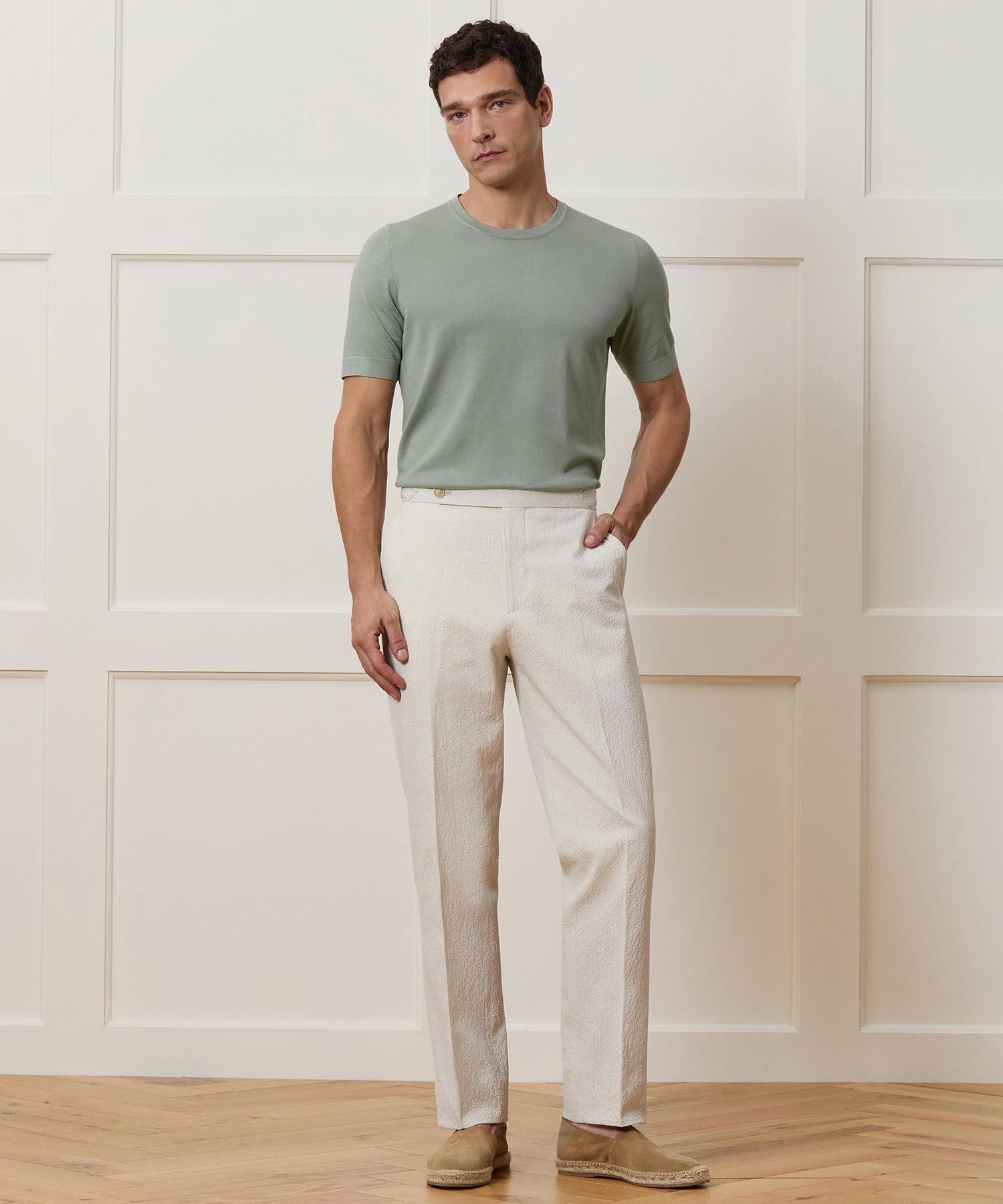 Italian Seersucker Side Tab Trouser Product Image